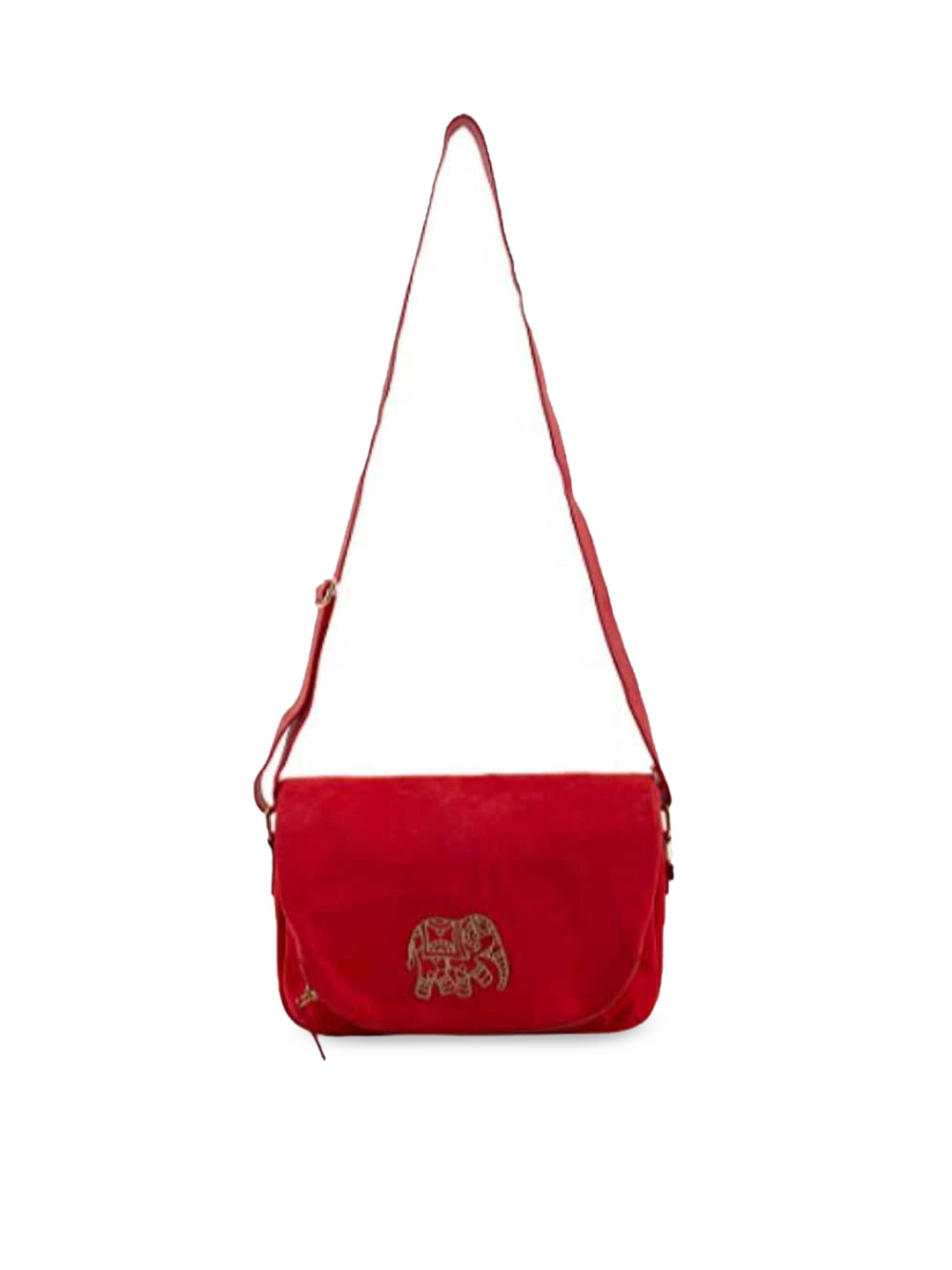 Buy Chumbak Red PU Structured Sling Bag Handbags for Unisex 19225108