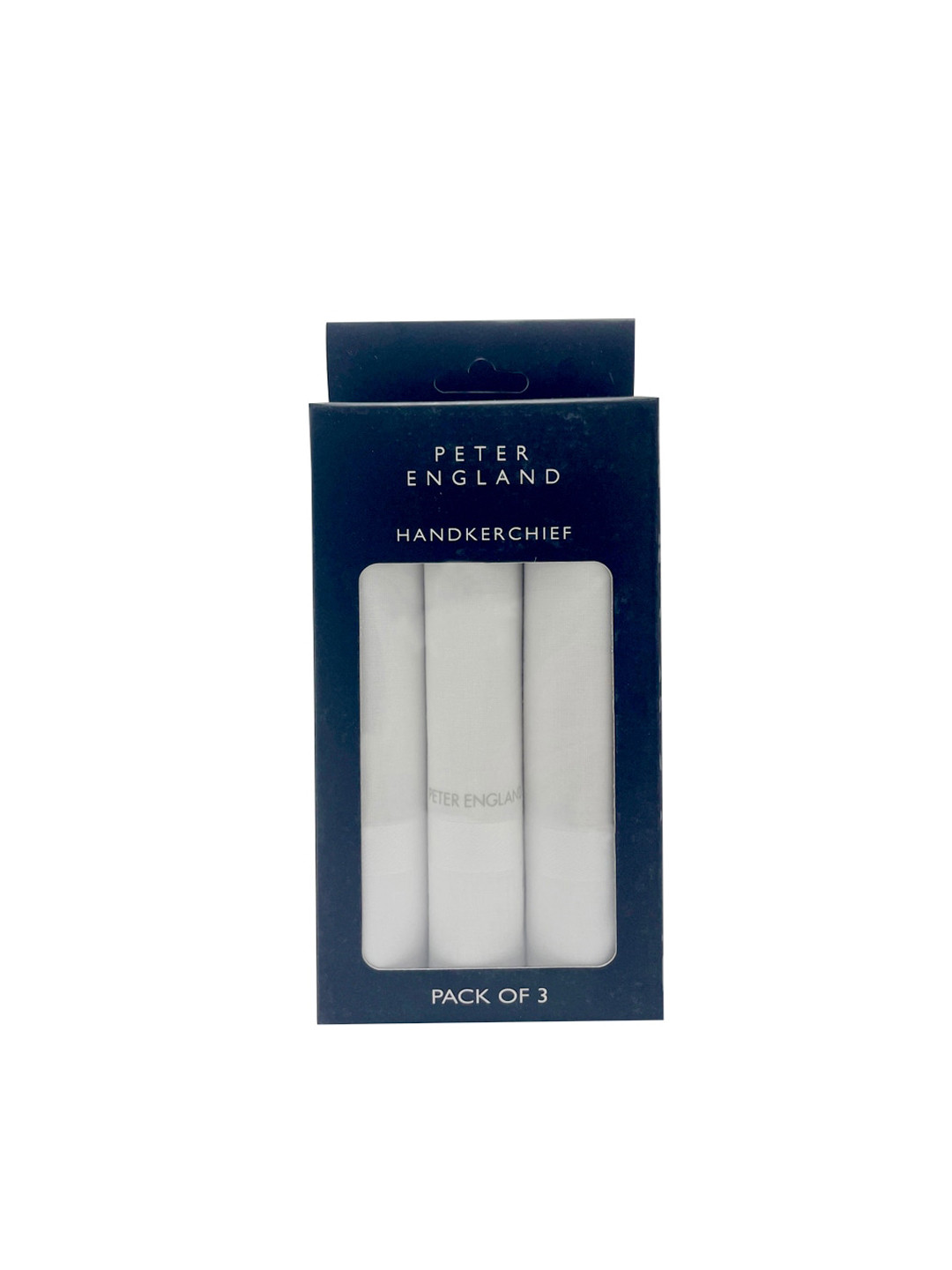 Buy Peter England Men Pack Of 3 White Solid Cotton Handkerchief