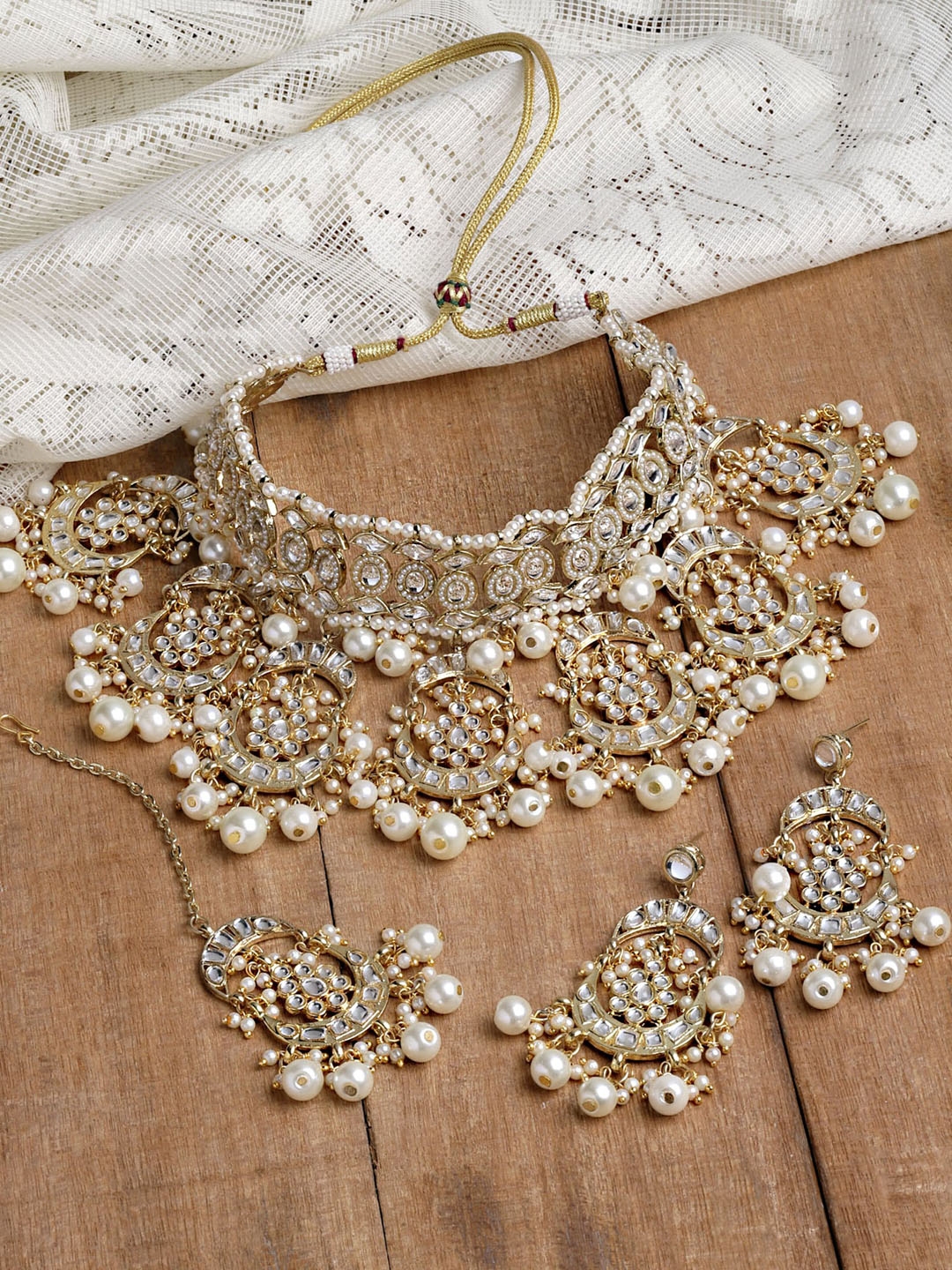 Buy KARATCART Gold Plated Pearl Beaded Choker Jewellery Set - Jewellery Set for Women 19226826