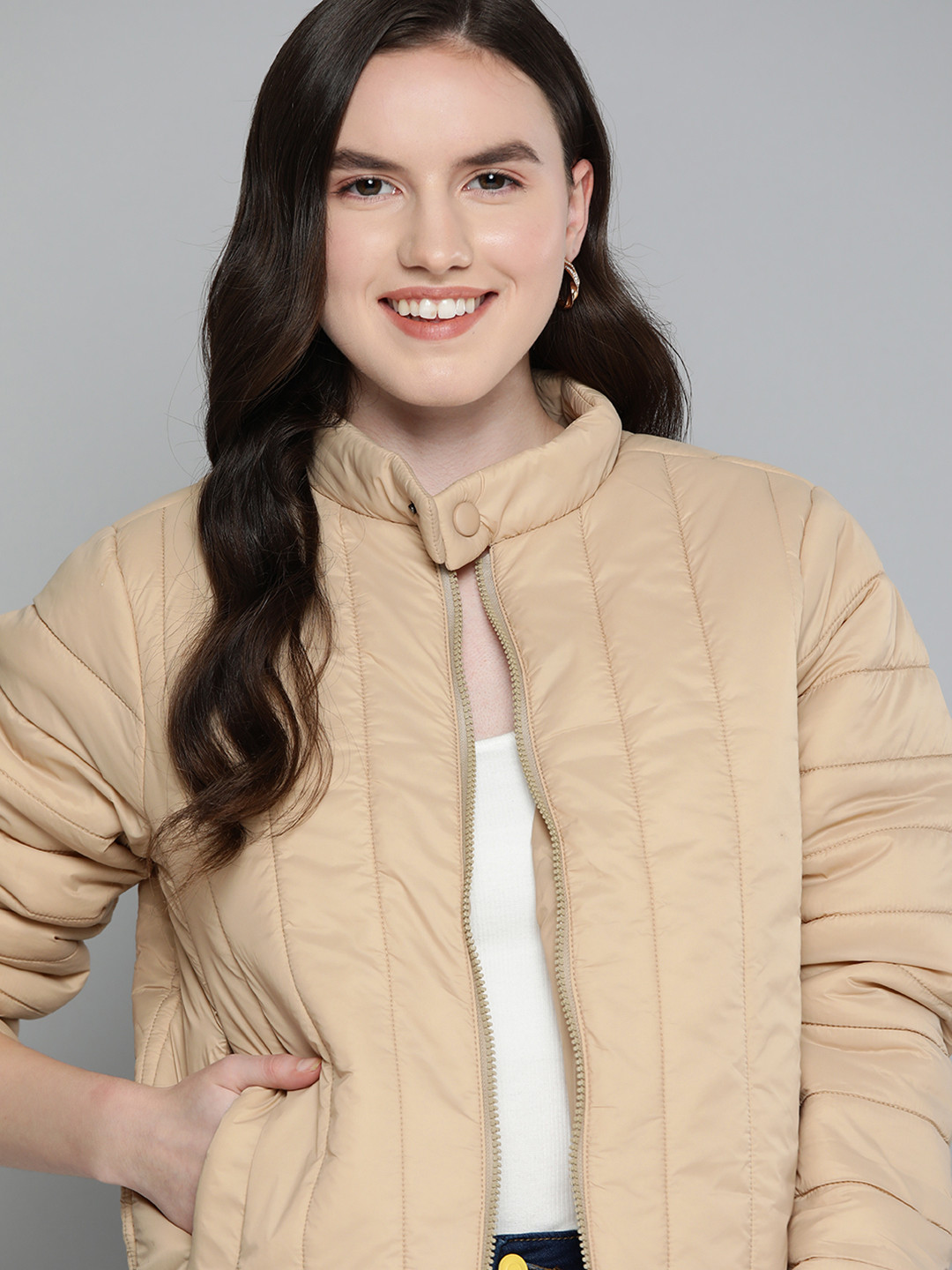 Beaded Lemonade Women's Stand Collar Padded Jacket