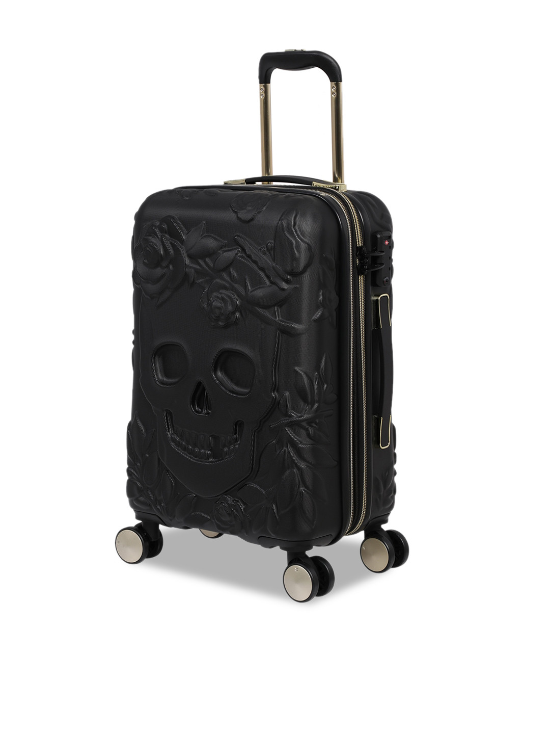 Buy IT Luggage Black Solid Skull Textured Hard Sided Cabin Trolley