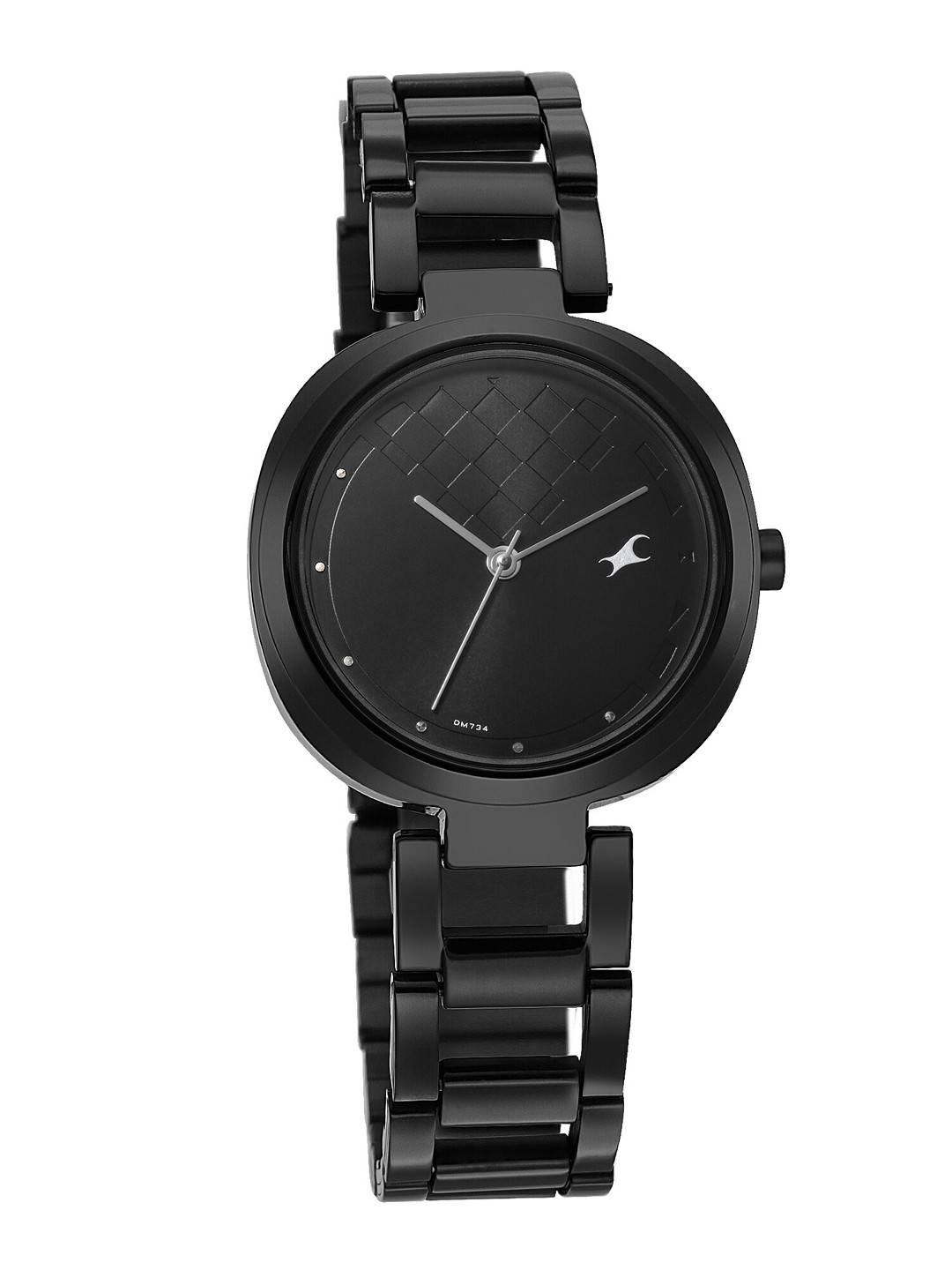 Buy Fastrack Women Black Brass Dial & Black Stainless Steel Bracelet