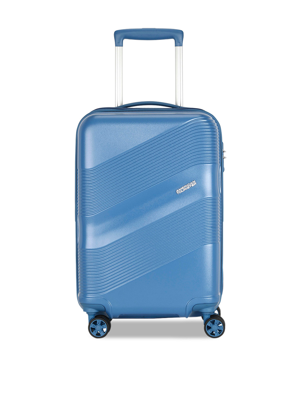 Buy AMERICAN TOURISTER Blue Solid Hard Sided Cabin Trolley Suitcase