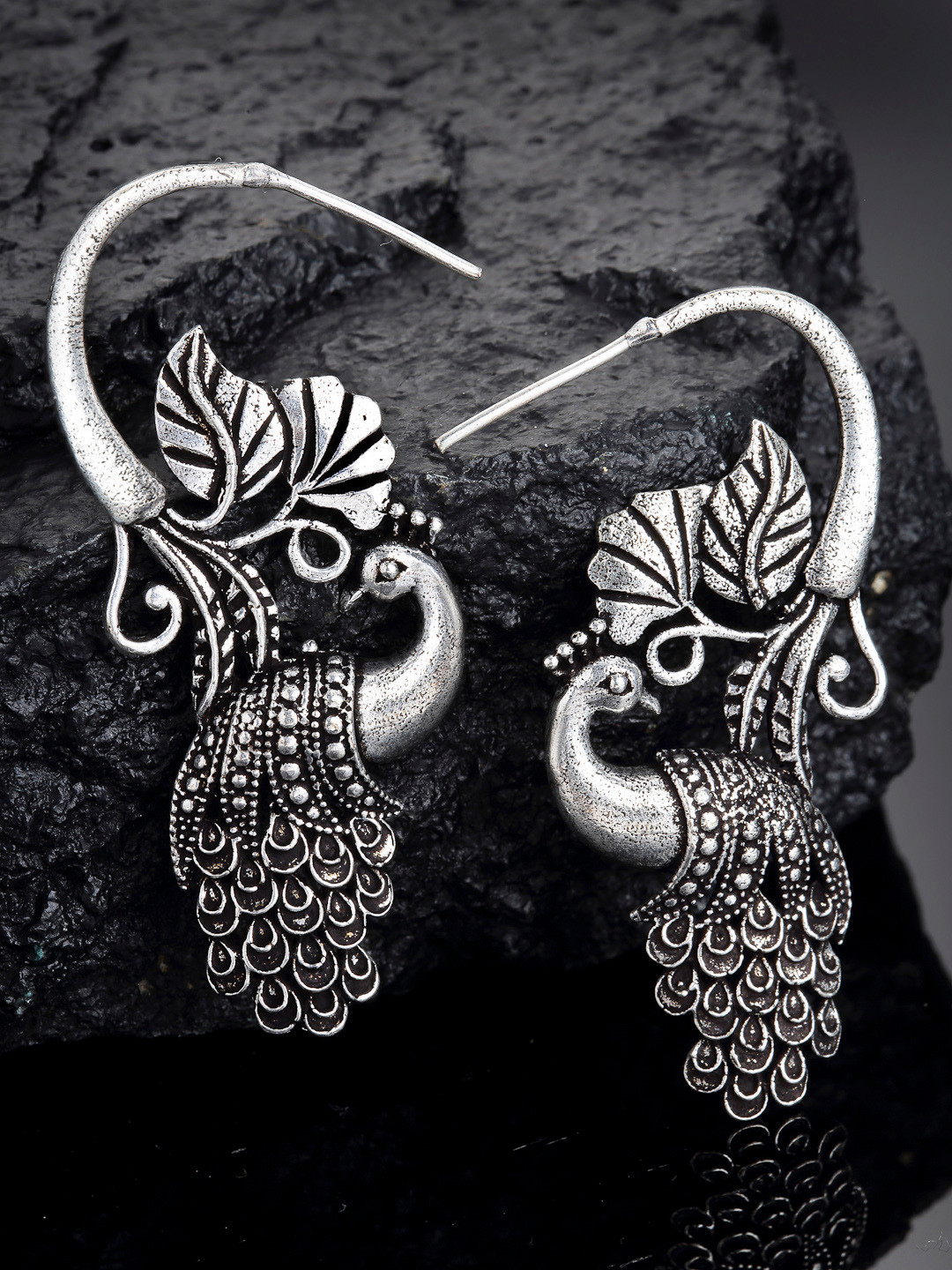 Janie Silver Peacock Earrings