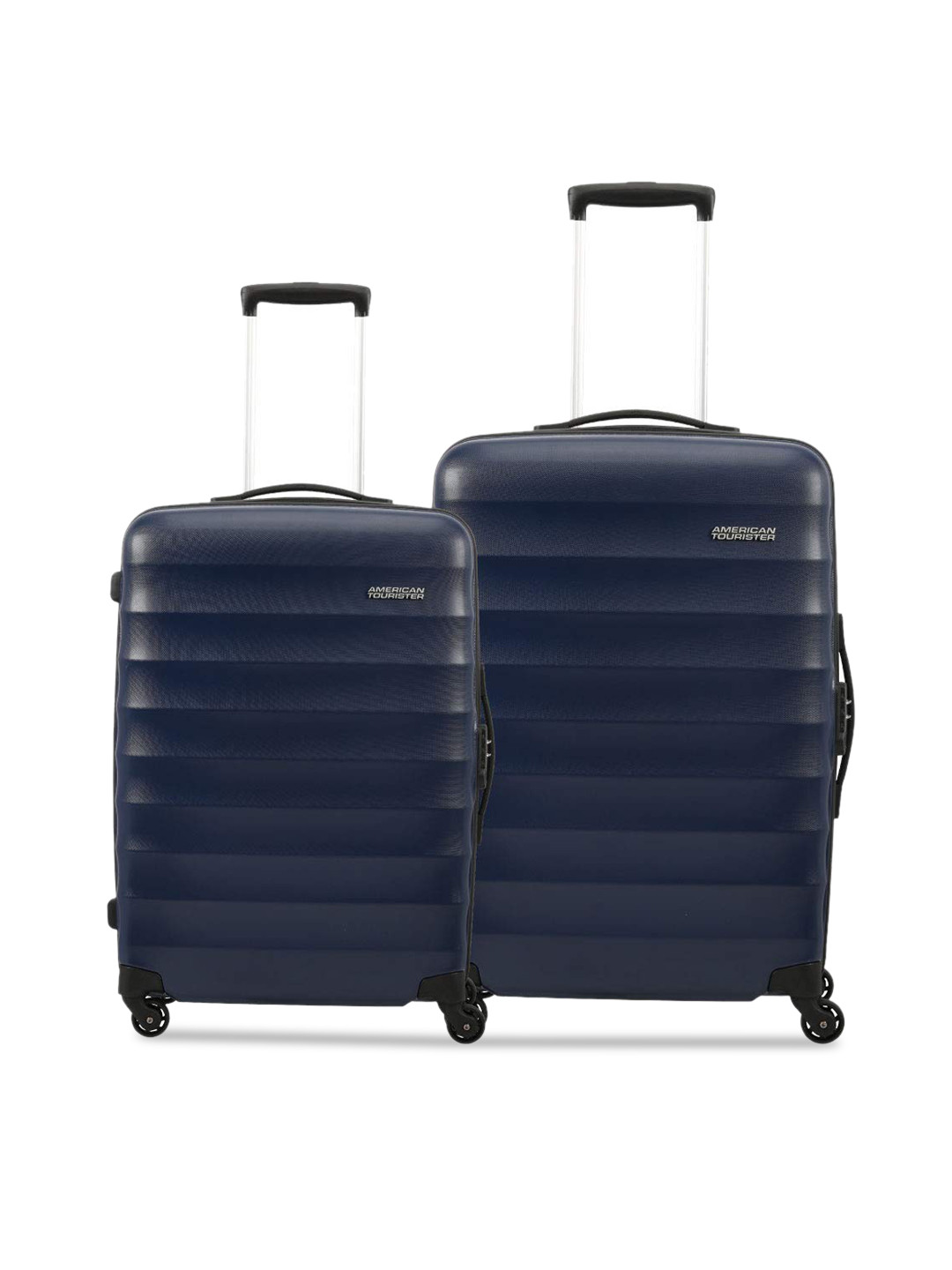 Buy AMERICAN TOURISTER Set Of 2 Blue Solid Hard Sided Trolley Bag
