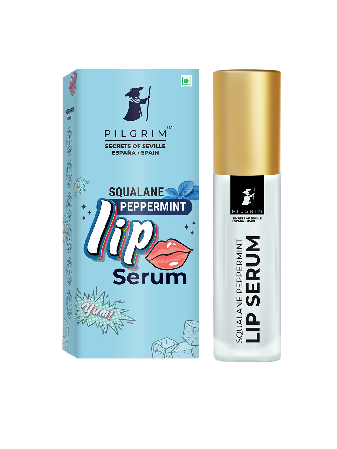 Buy Pilgrim Squalane Peppermint Lip Serum With Roll On For Soft
