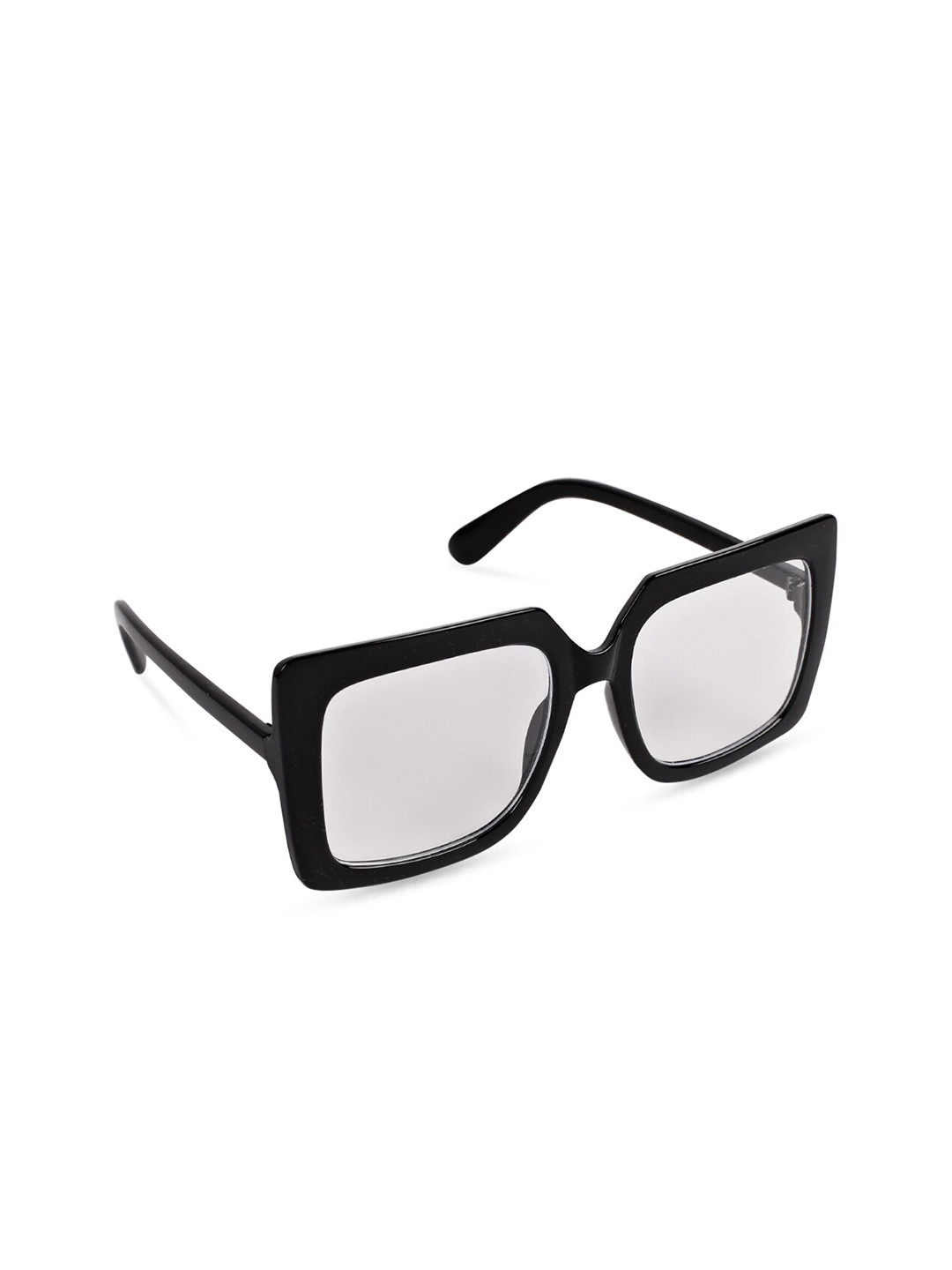 Buy QUIRKY Unisex Clear Lens & Black Square Sunglasses With UV