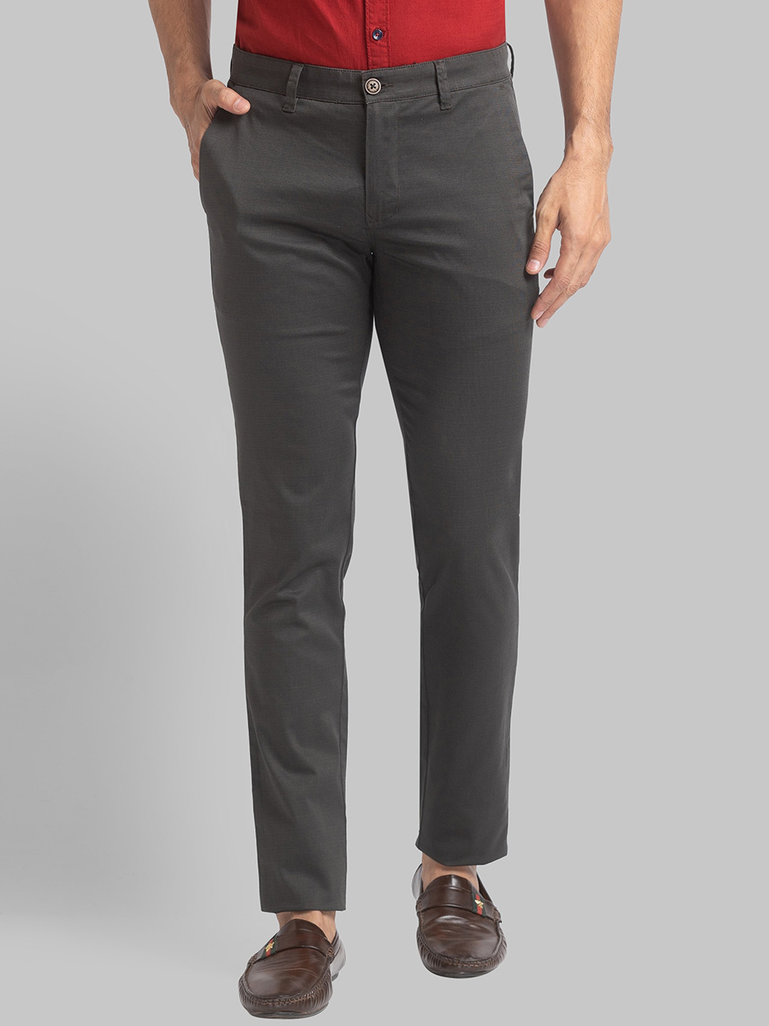 Buy Parx Men Green Mid Rise Slim Fit Trousers Trousers for Men 19239694 Myntra