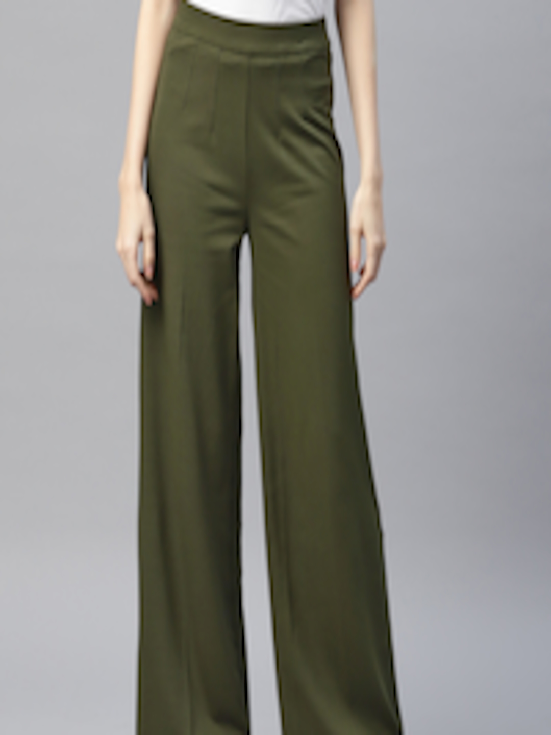 Buy Marks & Spencer Women High Rise Wide Leg Trousers - Trousers for ...