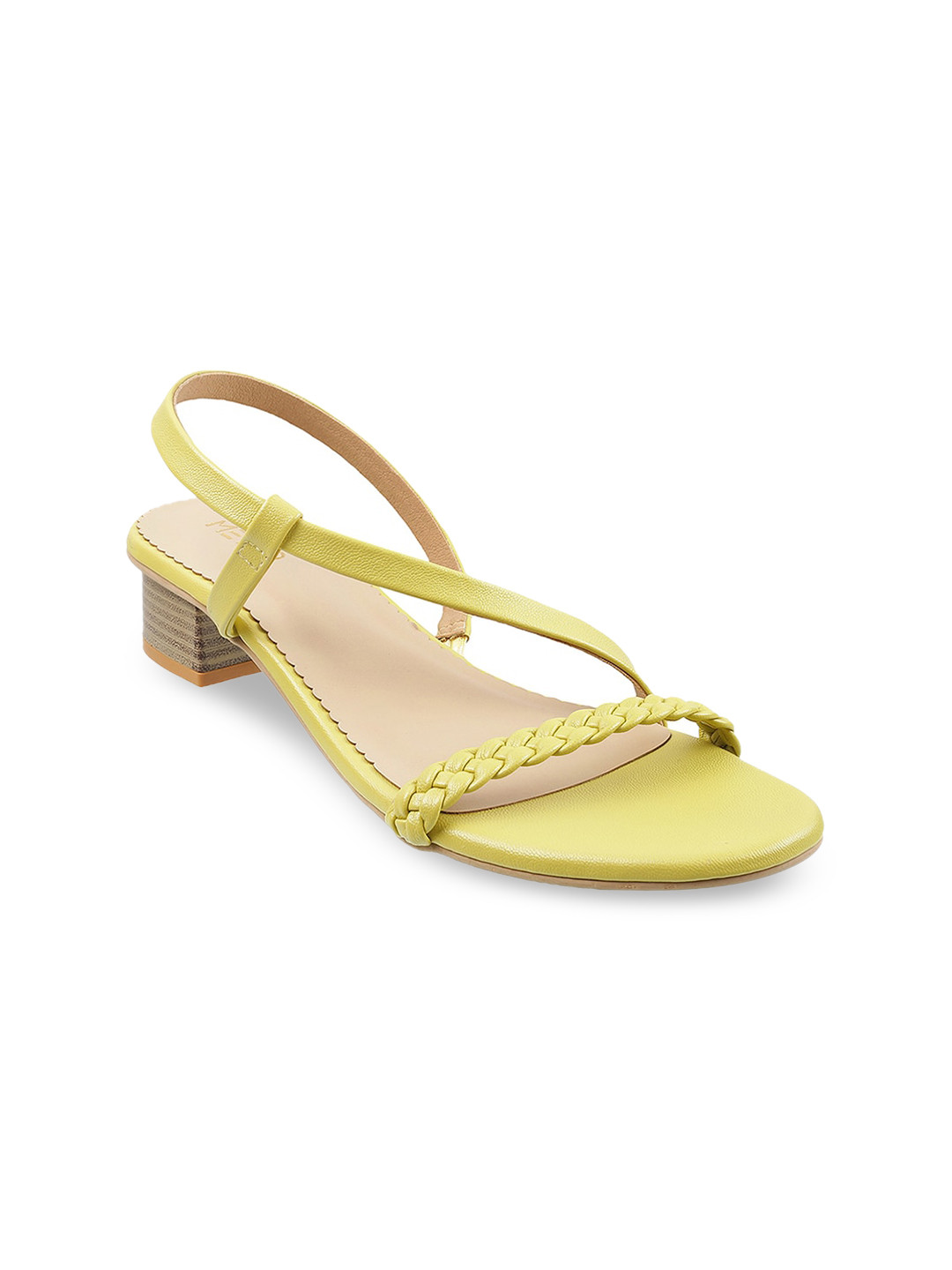 Buy Metro Women Yellow Solid Block Sandals Heels for Women 19242236