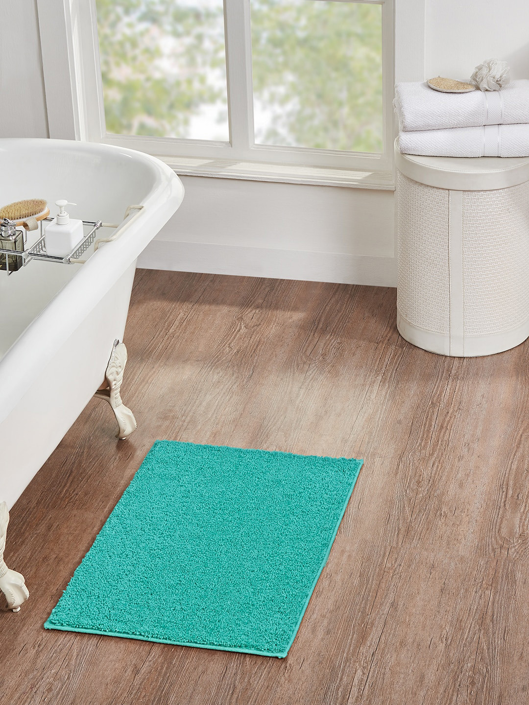 Buy Pano Turquoise Blue Solid 1450 GSM Bath Rug Bath Rugs for Unisex