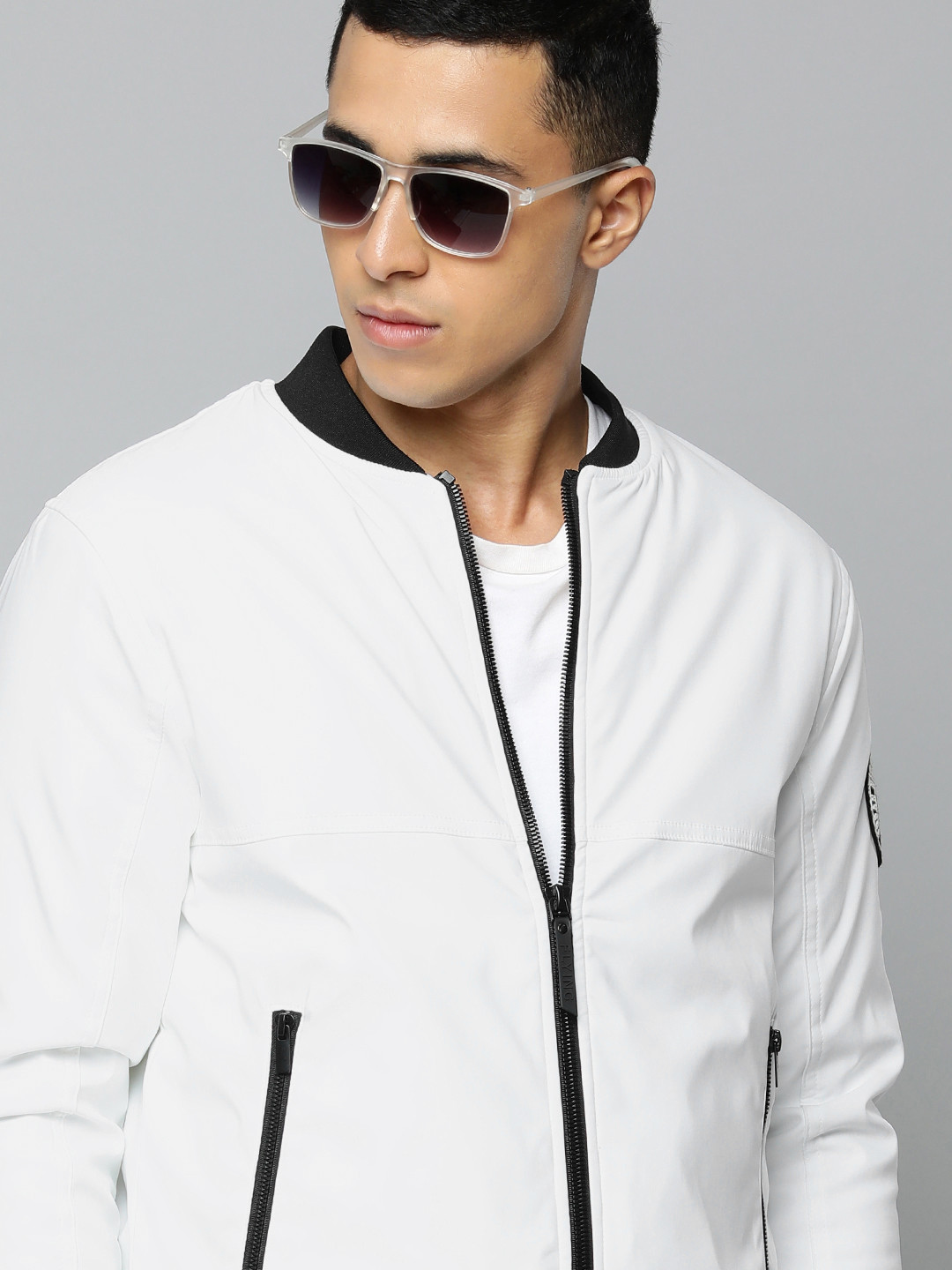 Buy Flying Machine Men White Bomber Jacket Jackets for Men 19246396
