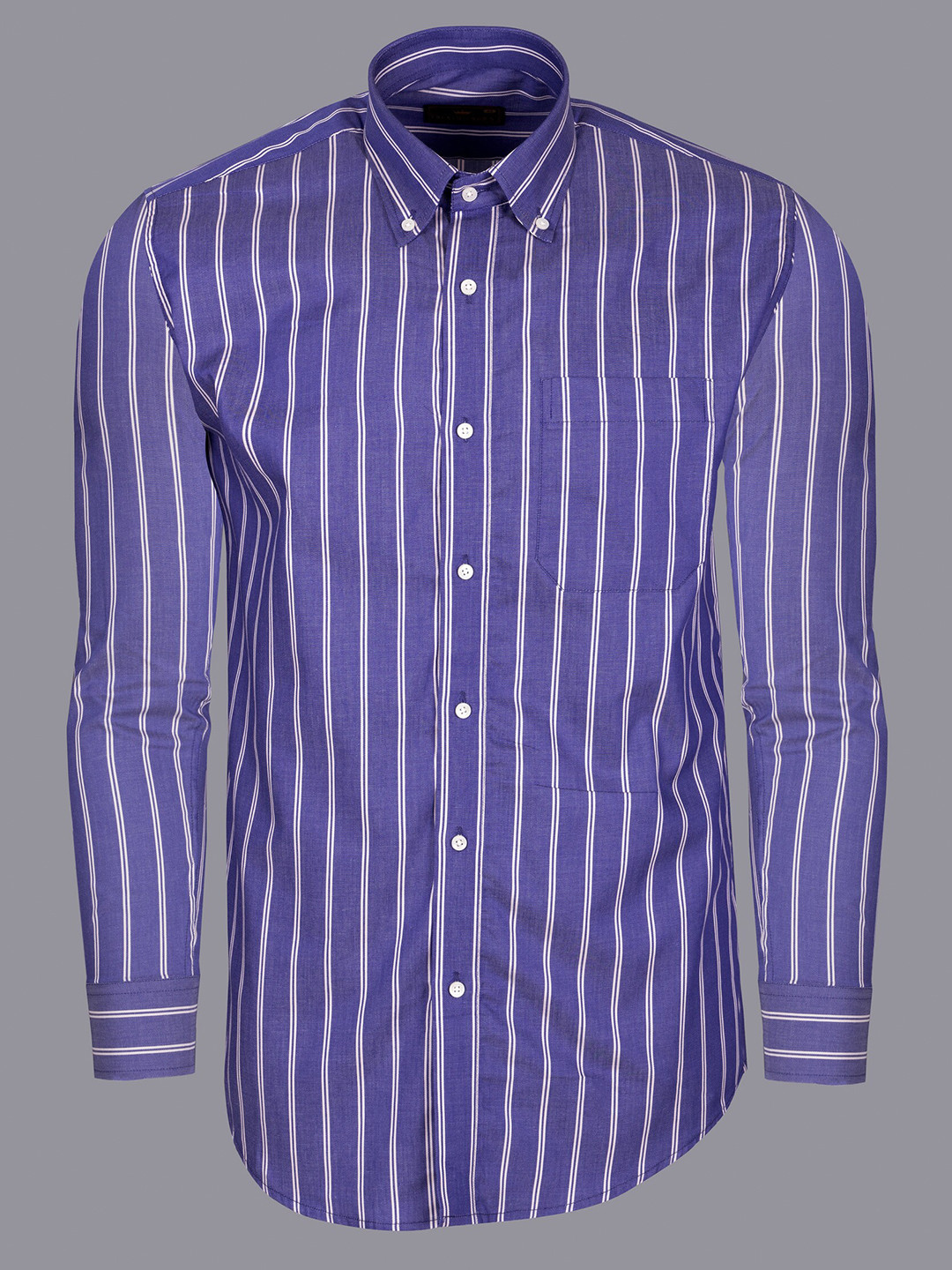 Buy FRENCH CROWN Men Blue Standard Striped Cotton Formal Shirt Shirts