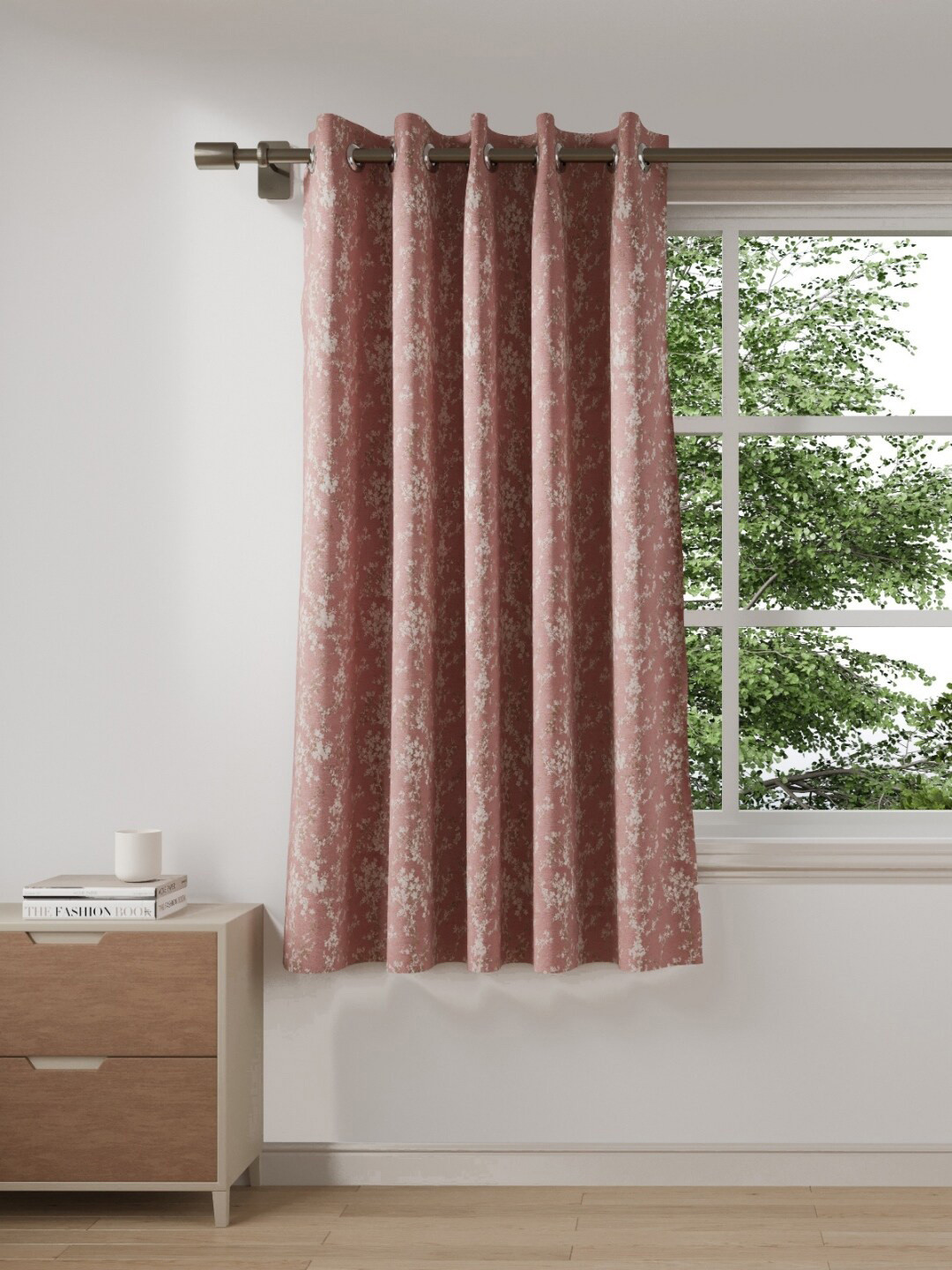 Buy DDecor Pink & White Floral Window Curtain Curtains And Sheers for