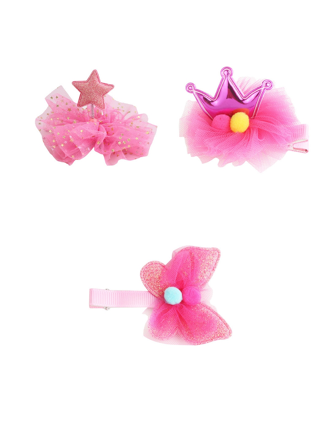 Buy Stoln Girls Pink Set Of 3 Alligator Hair Clips - Hair Accessory for ...