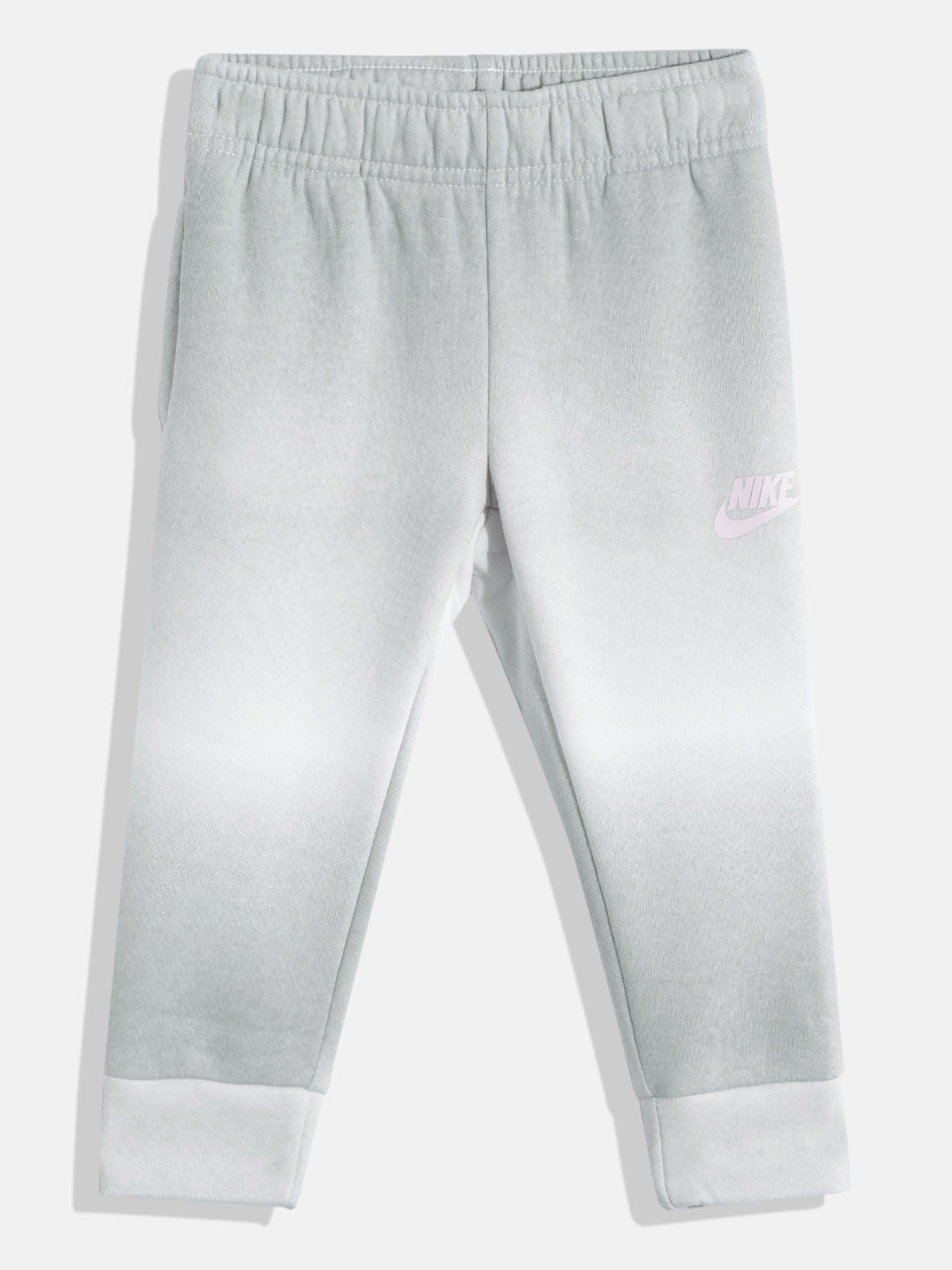 Buy Nike Girls Grey Melange & White Ombre Printed Joggers Track Pants