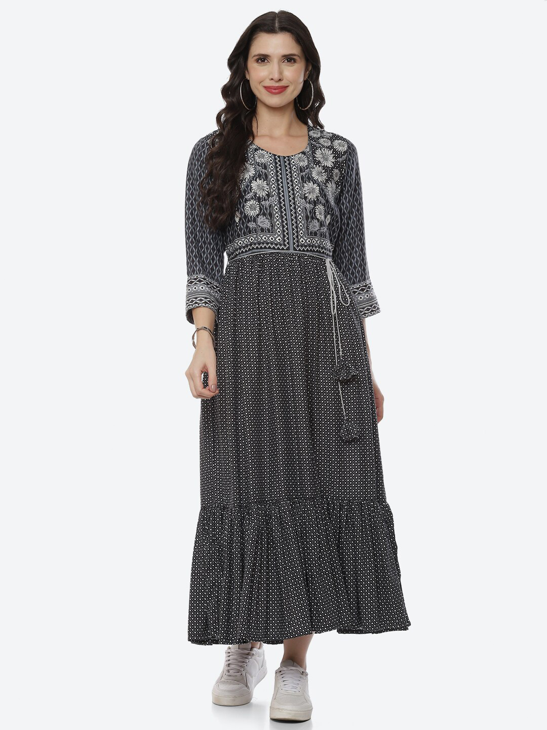 Buy Rangriti Black Ethnic Motifs Maxi Dress - Ethnic Dresses for Women 19251848 | Myntra