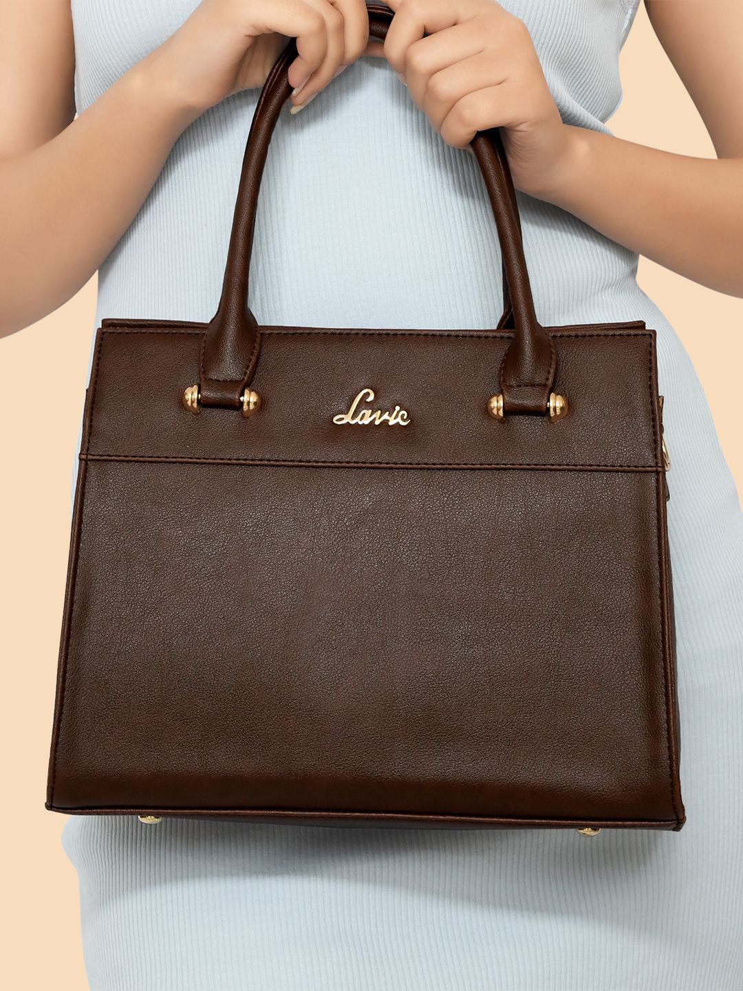 Buy Lavie Meline Brown Structured Shoulder Bag Handbags for Women