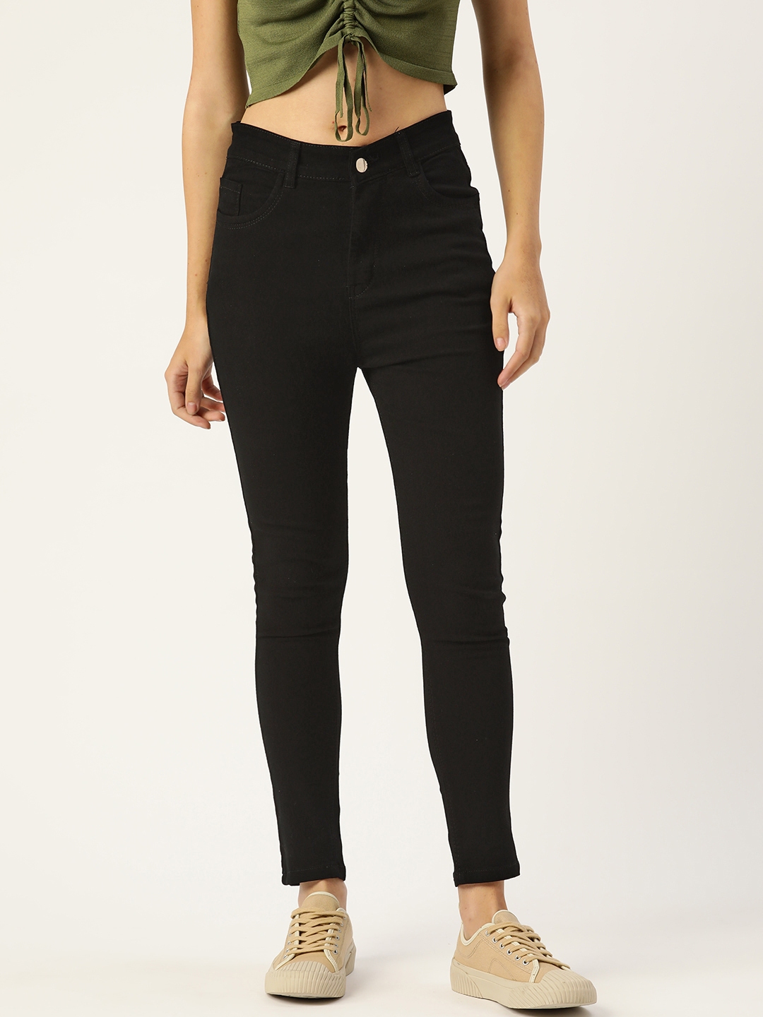 Buy PARIS HAMILTON Women Black Skinny Fit High Rise Stretchable Jeans ...