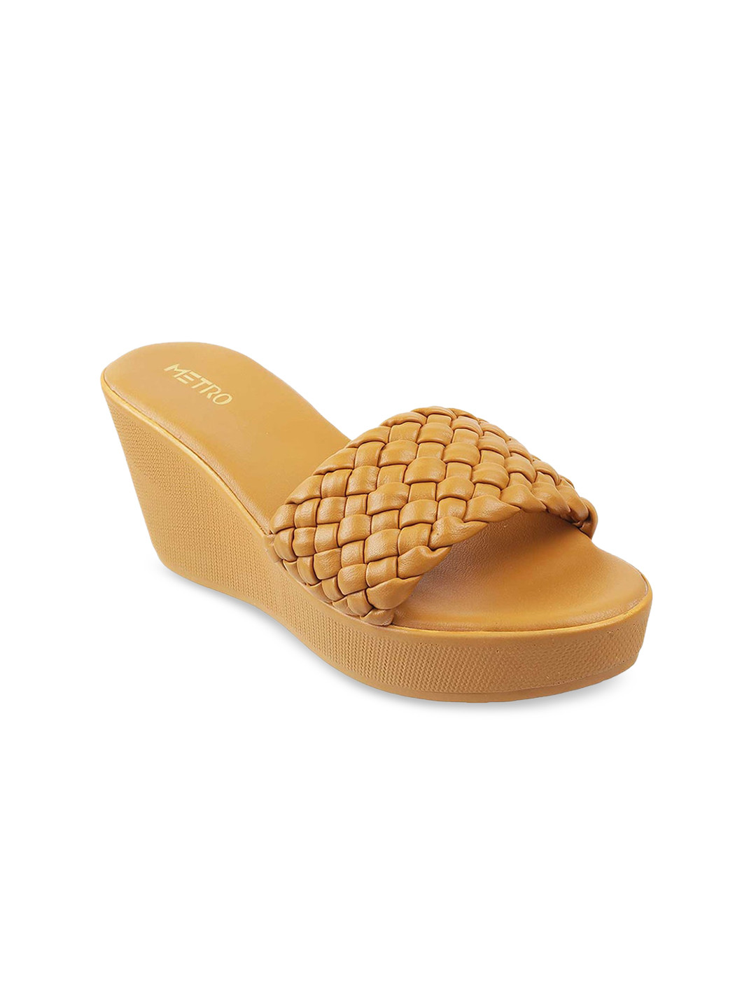 Buy Metro Yellow Wedge Sandals Heels for Women 19256832 Myntra