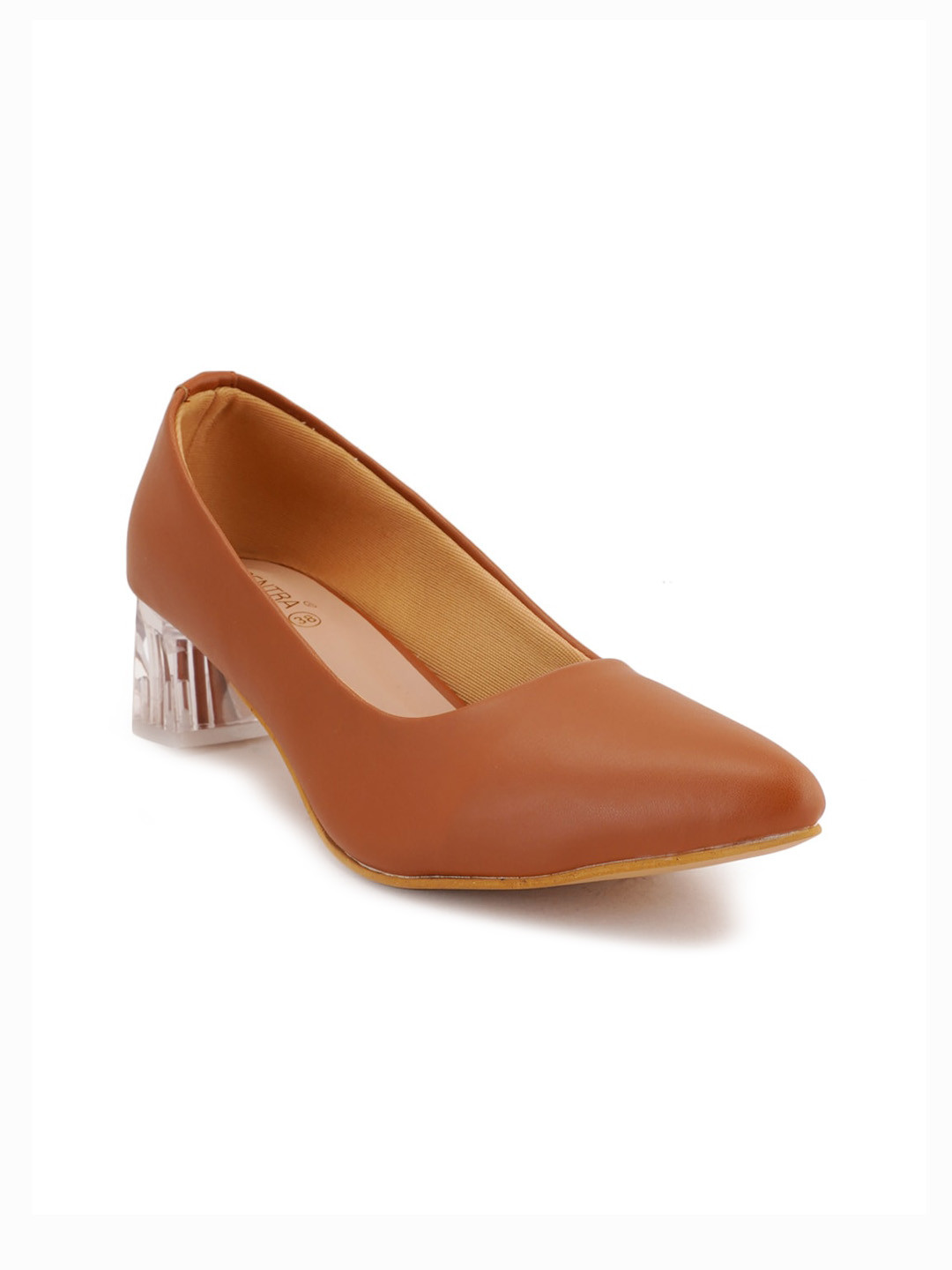 Buy SCENTRA Tan Party Block Pumps Heels for Women 19257448 Myntra