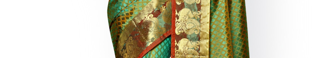 Buy MIMOSA Green & Maroon Art Silk Woven Design Kanjeevaram Saree ...
