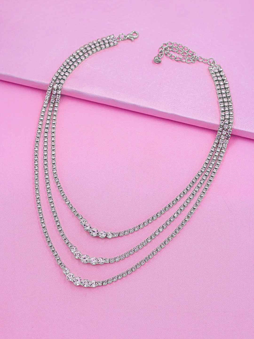 Buy Bellofox Silver Toned Silver Plated Body Chain Necklace And