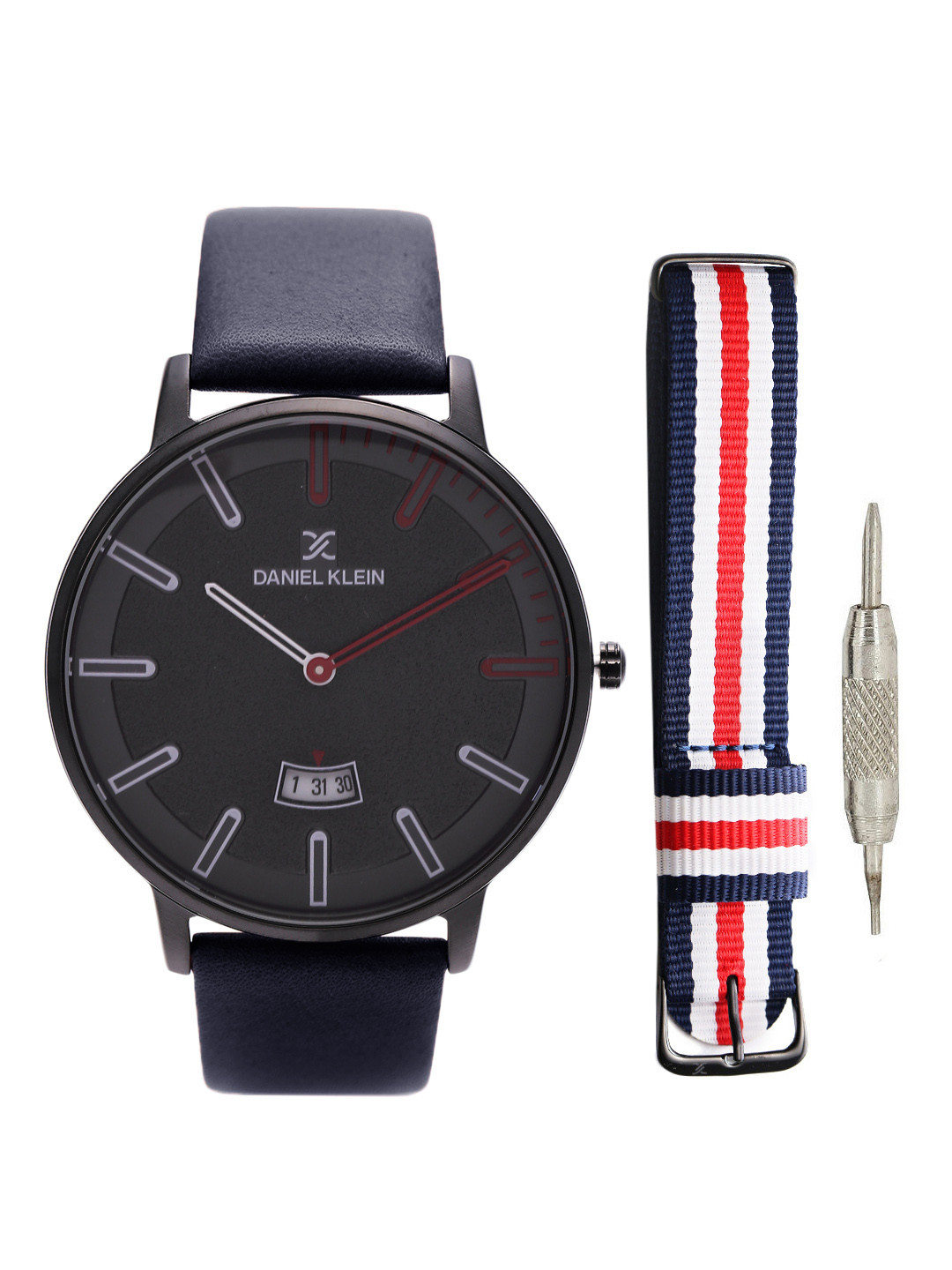 Buy Daniel Klein Men Black Analogue Watch With Changeable Straps
