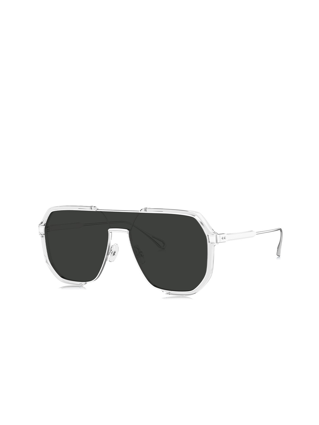 Buy BOLON EYEWEAR Men Grey Lens & Silver Toned Aviator Sunglasses With