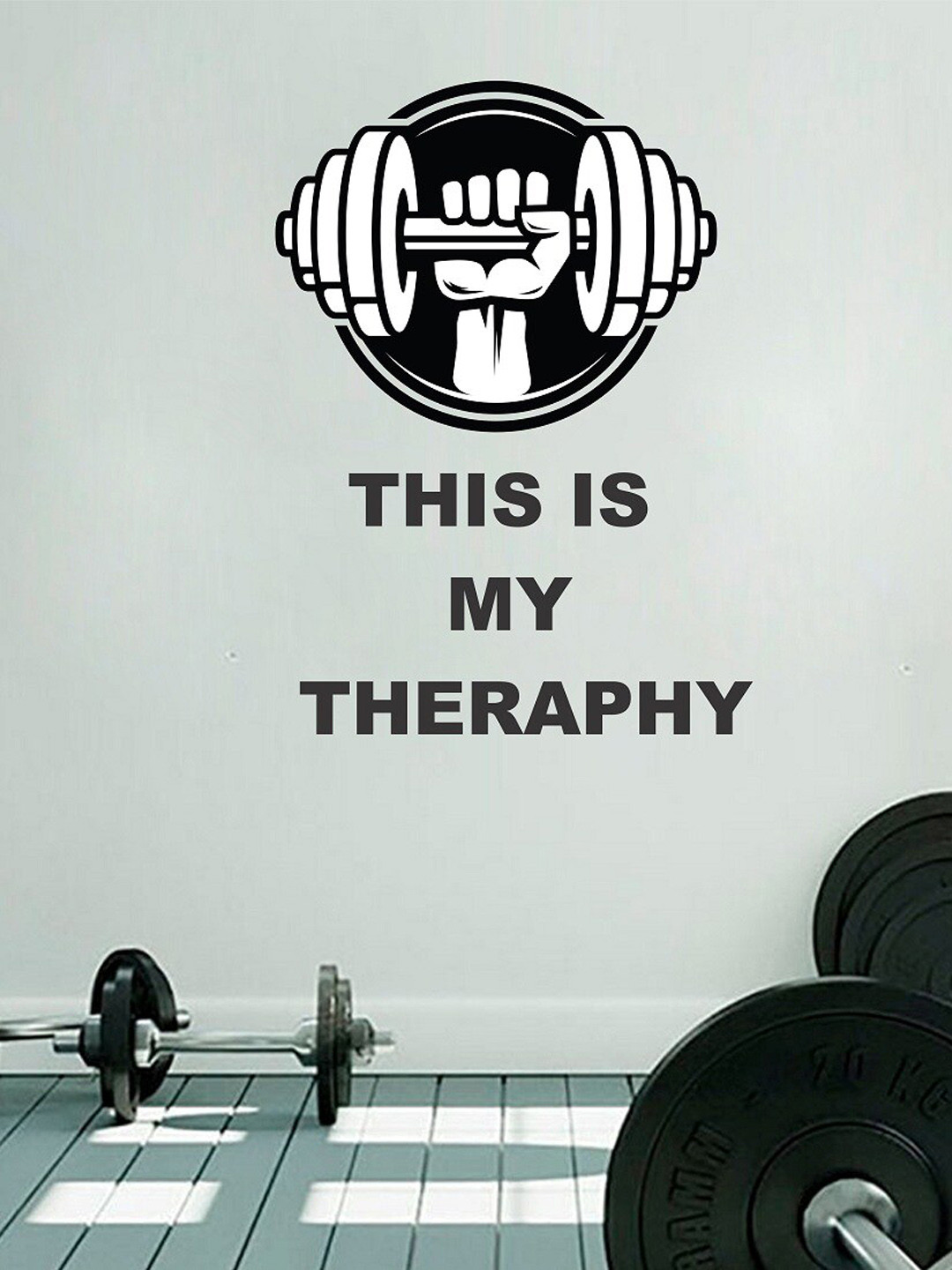 Buy WALLSTICK Black & White Gym Wall Decals And Stickers Decals And