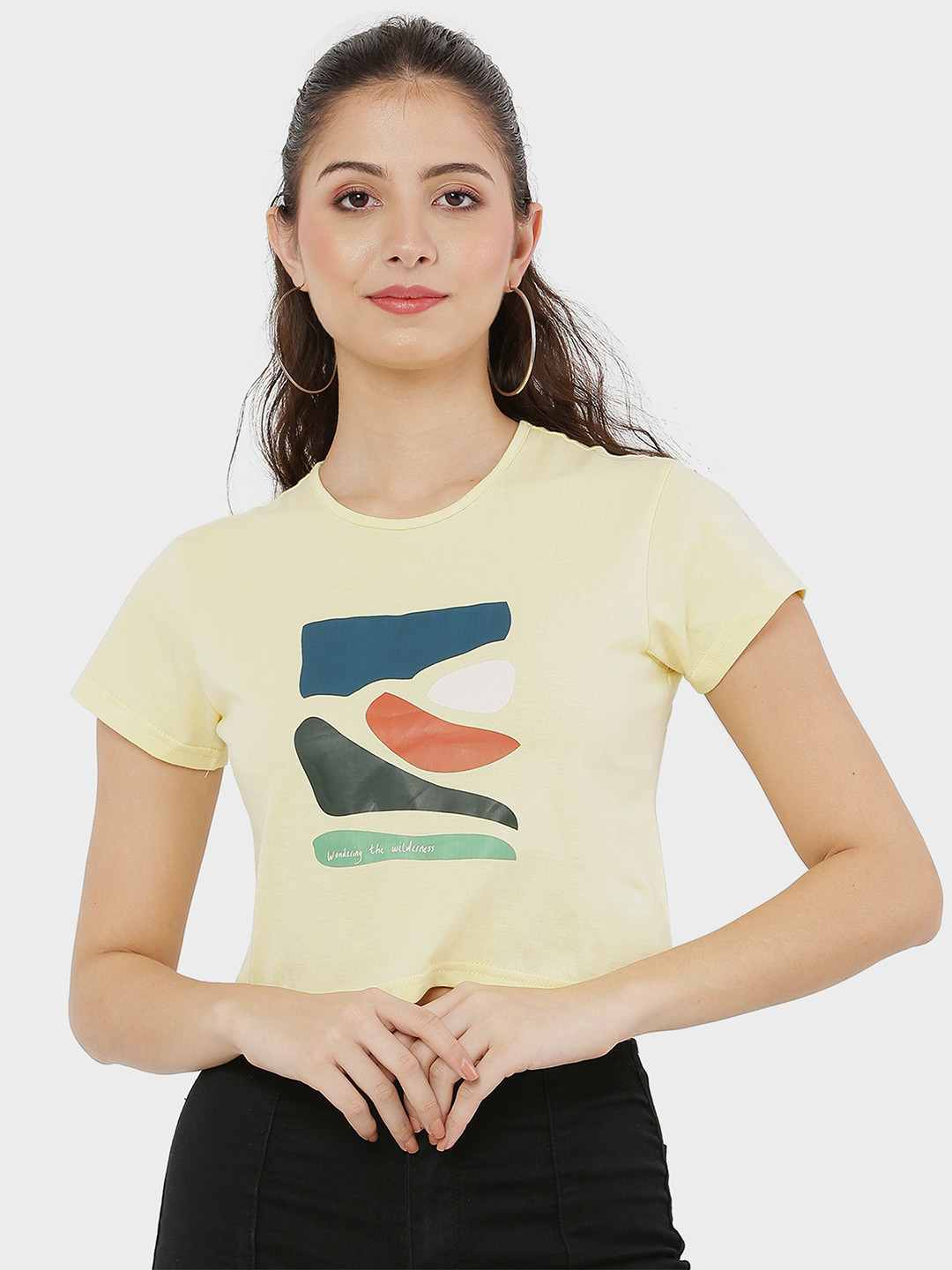 Buy Reshavio Women Yellow & Blue Printed T Shirt Tshirts for Women