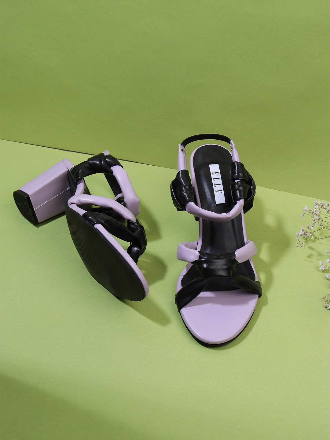 Buy ELLE Lavender Block Sandals 2 Inch Heels Heels for Women 19270738 Myntra