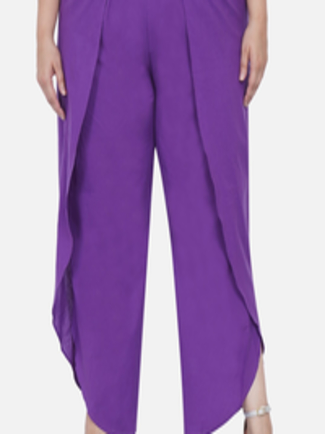Buy Fabnest Curve Women Plus Size Purple Solid Pure Cotton Loose Fit ...