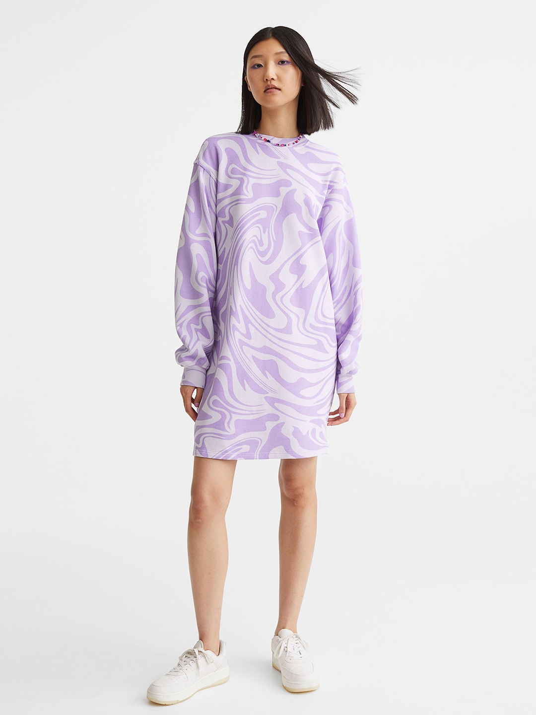 purple sweatshirt dress