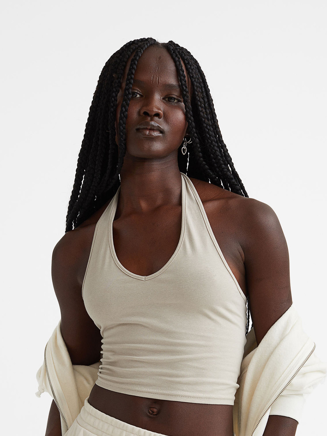 Buy H&M Beige Halter Neck Crop Top Tops for Women 19283150 Myntra