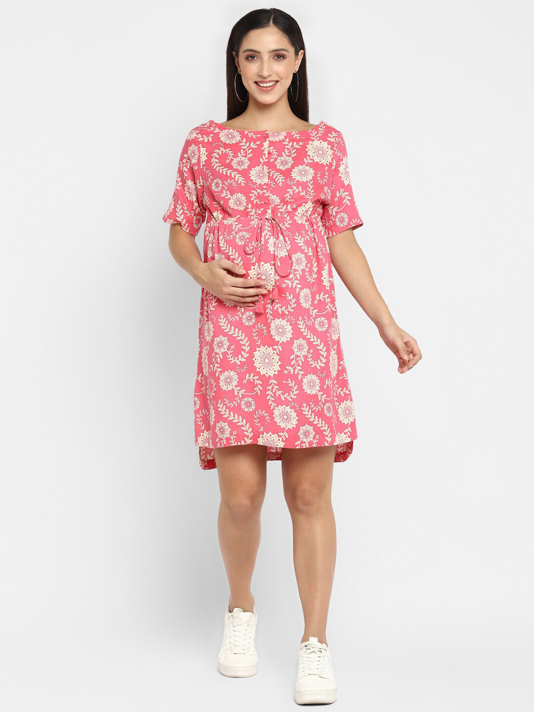 Buy Momsoon Maternity Pink Floral Maternity A Line Dress Dresses for