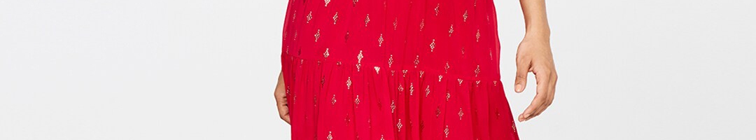 Buy Global Desi Pink A Line Shoulder Strap Dress - Ethnic Dresses for ...