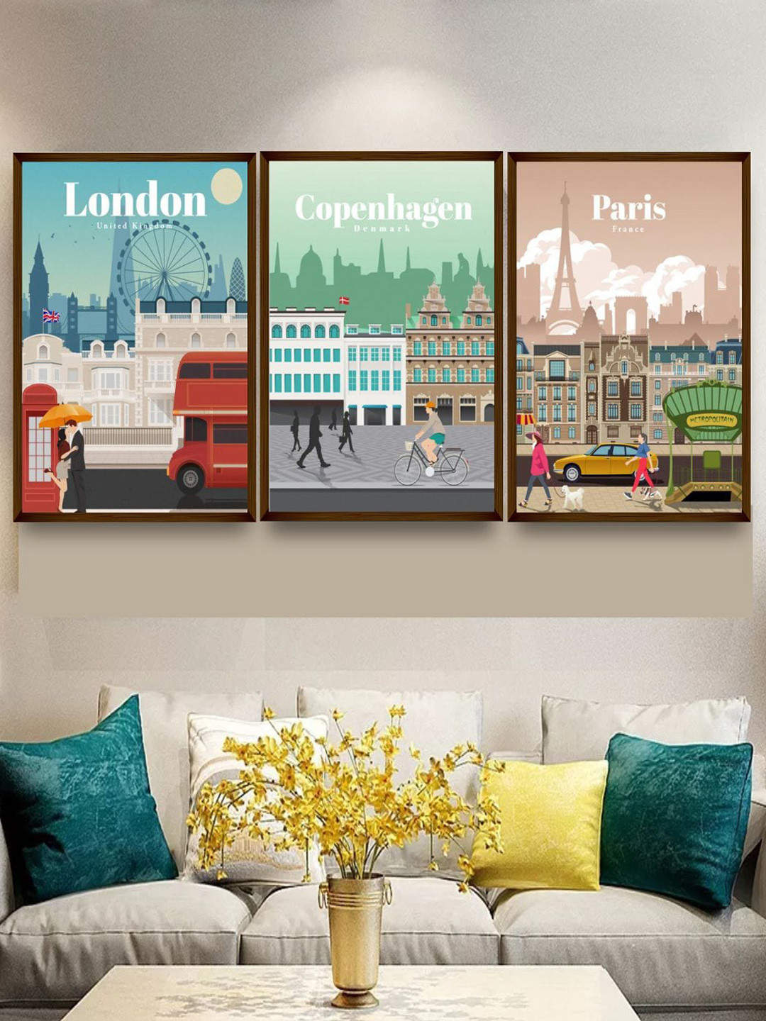 Buy The Art House Green & Red Abstract Painting Wall Art Wall Art for