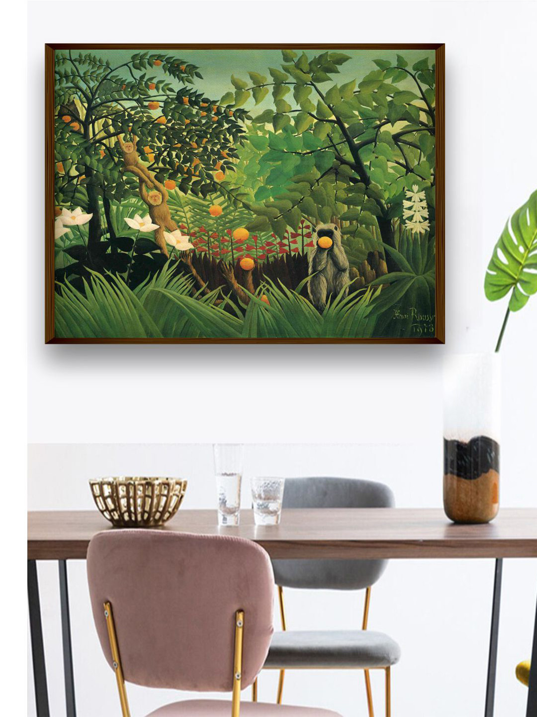 Buy The Art House Green & Orange Floral & Botanical Painting Wall Art