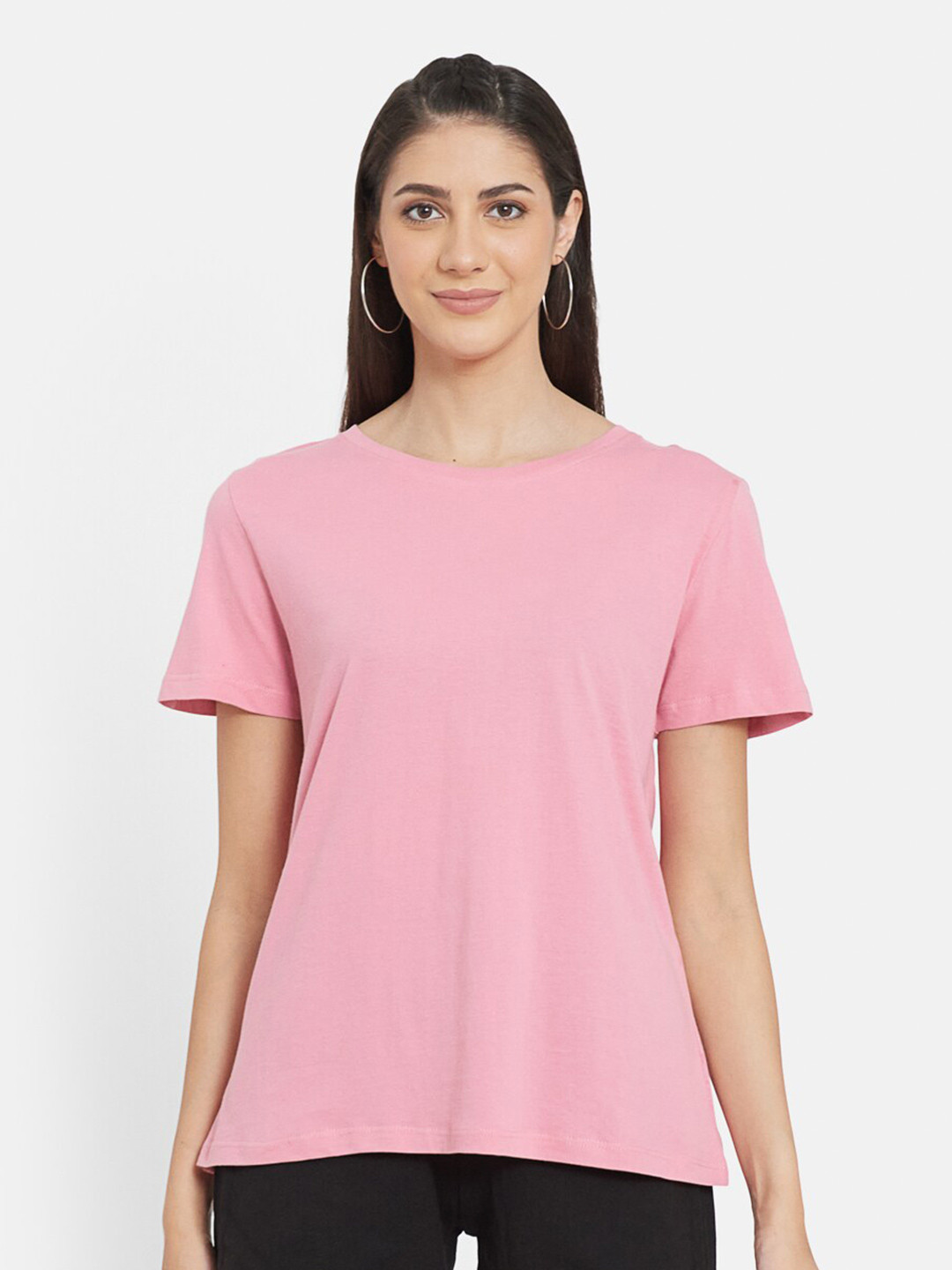 Buy UNMADE Women Pink Organic Cotton T Shirt Tshirts for Women