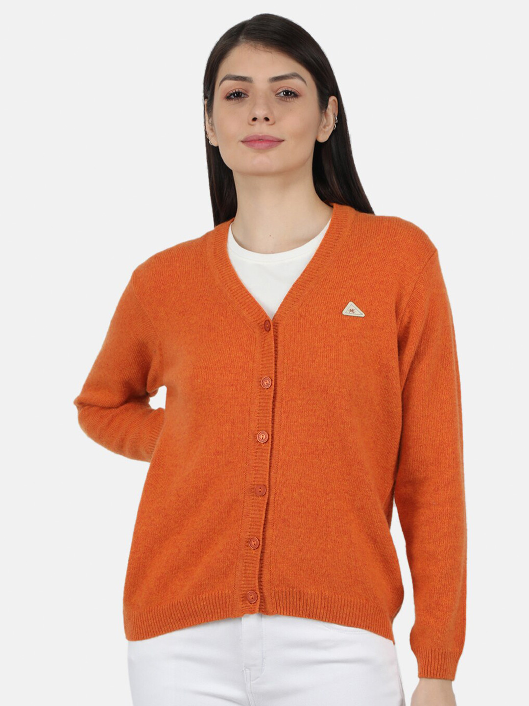 Buy Monte Carlo Women Orange Cardigan Sweaters for Women 19286300