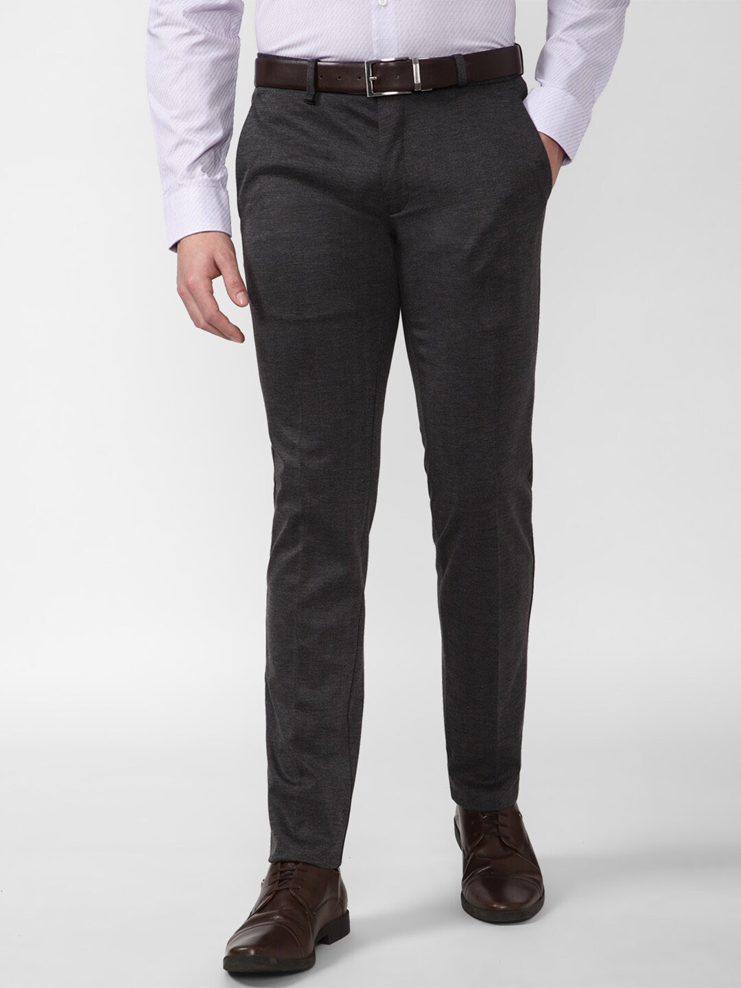 Buy Van Heusen Men Grey Slim Fit Formal Trousers Trousers For Men buy-van-heusen-men-grey-slim-fit-formal-trousers-trousers-for-men