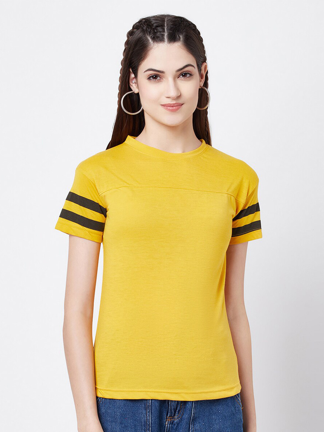 Buy ELEGANCE Women Mustard Yellow T Shirt Tshirts for Women 19290592