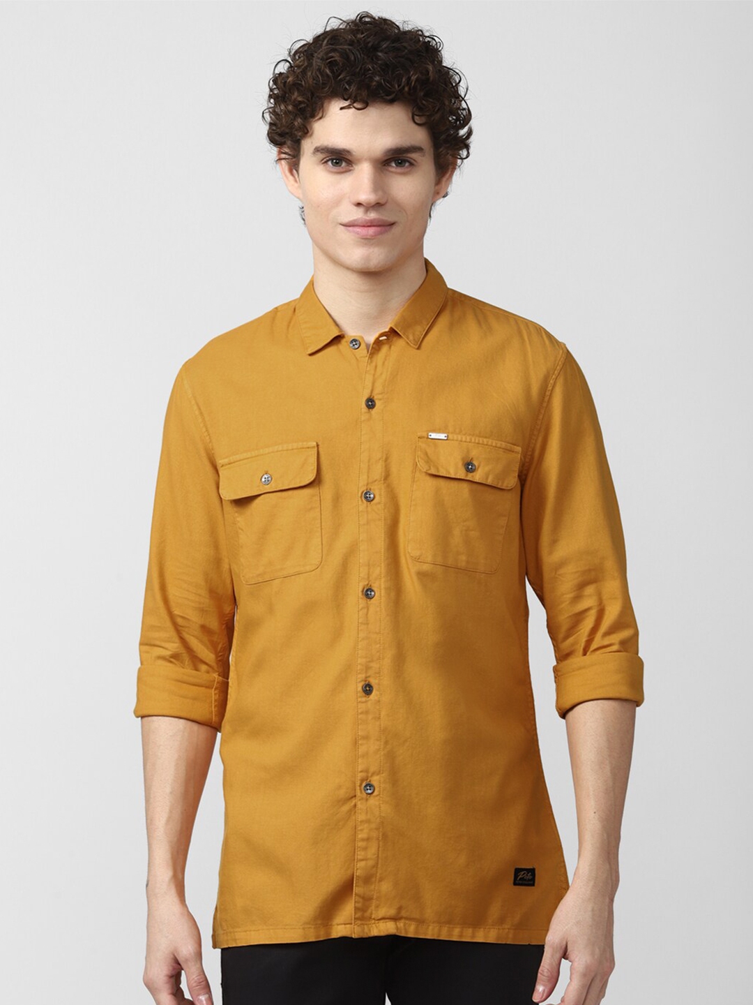 Buy Peter England Casuals Men Yellow Slim Fit Casual Shirt - Shirts for ...