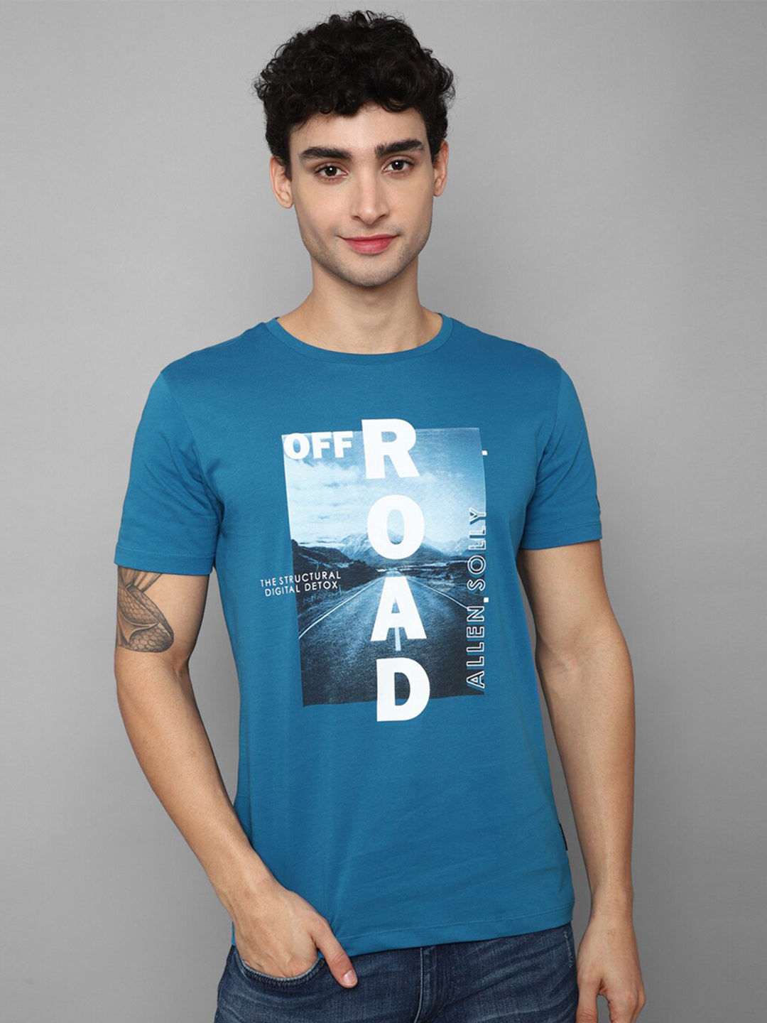 Buy Allen Solly Men Blue Printed T Shirt Tshirts for Men 19302266