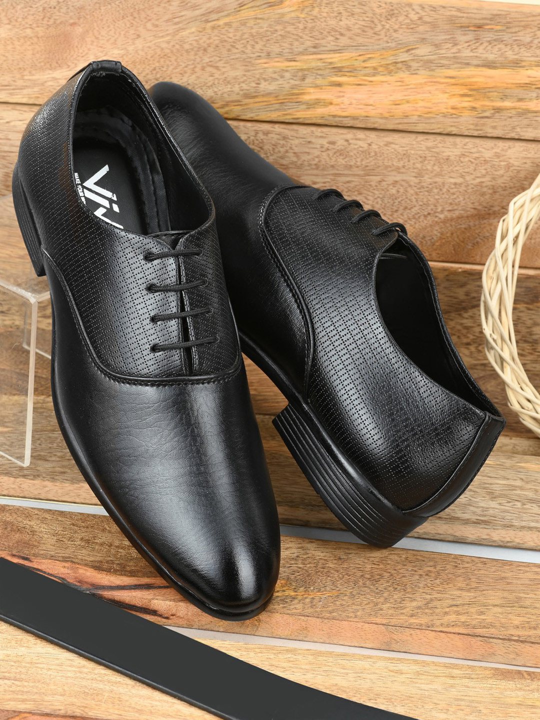 Buy VIV Men Black Solid Leather Formal Derbys Formal Shoes for Men