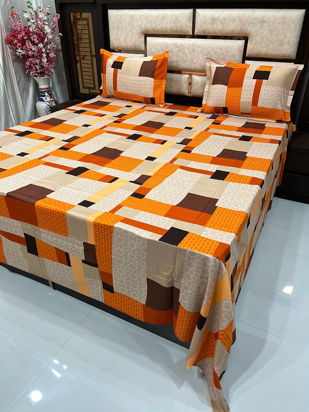 Buy Pure Decor Unisex Orange Bedsheets Bedsheets for Unisex 19305060