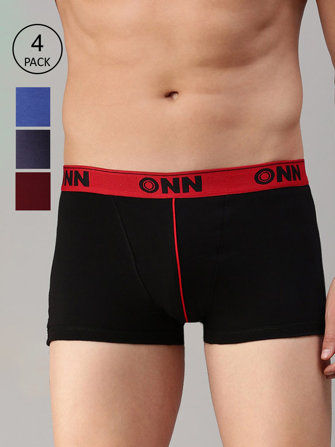 Buy ONN Men Pack Of 4 Assorted Solid Trunks Trunk for Men 19306170
