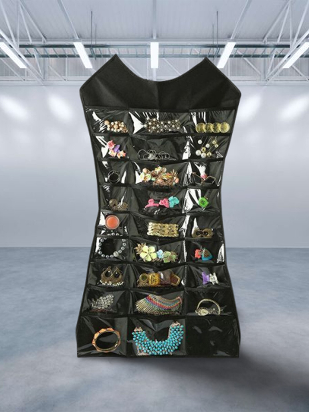 Buy Atorakushon Set Of 2 Black Solid Makeup Storage Organizers