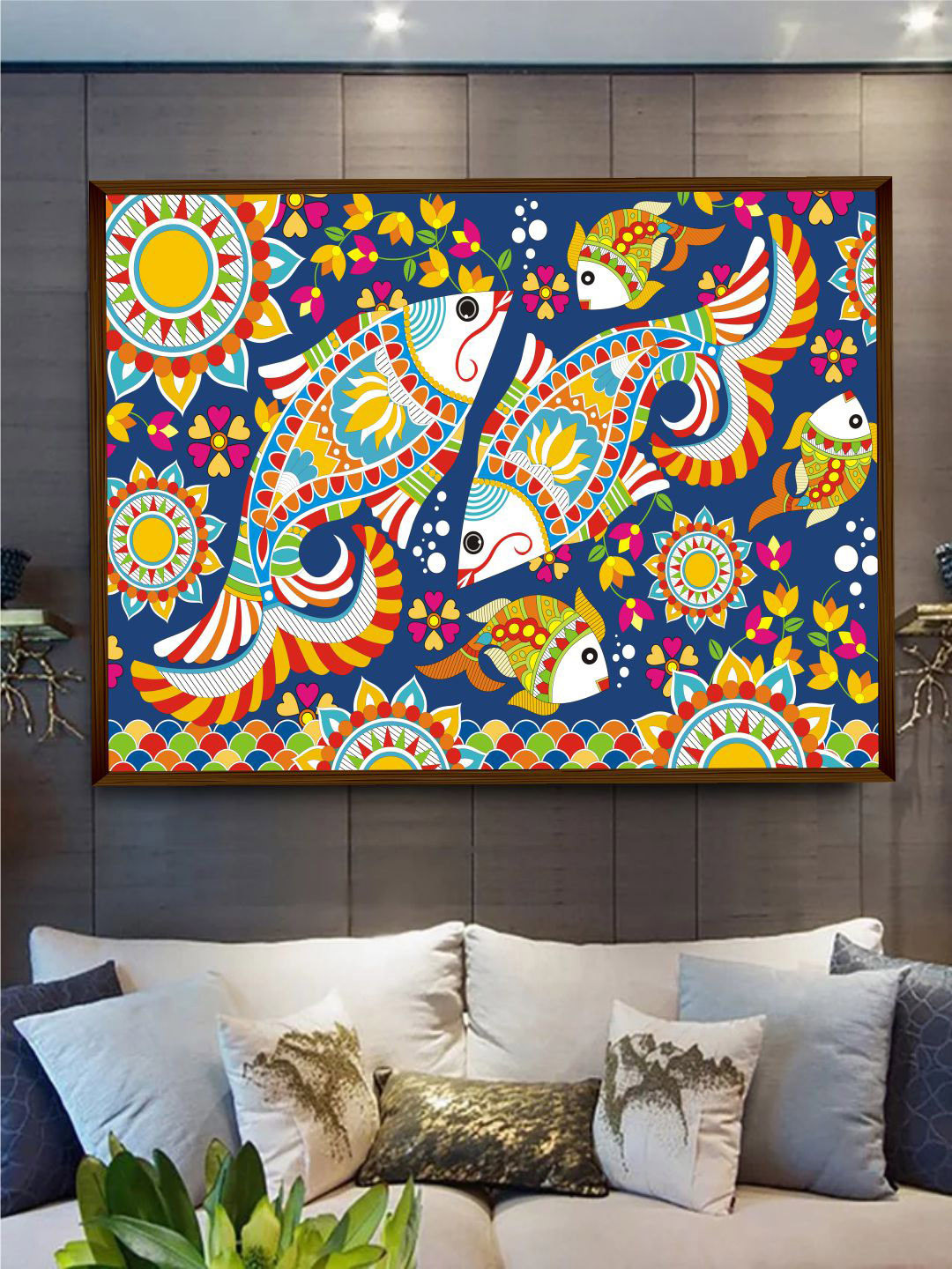 Buy The Art House Blue Abstract Painting Canvas Wall Art Wall Art for